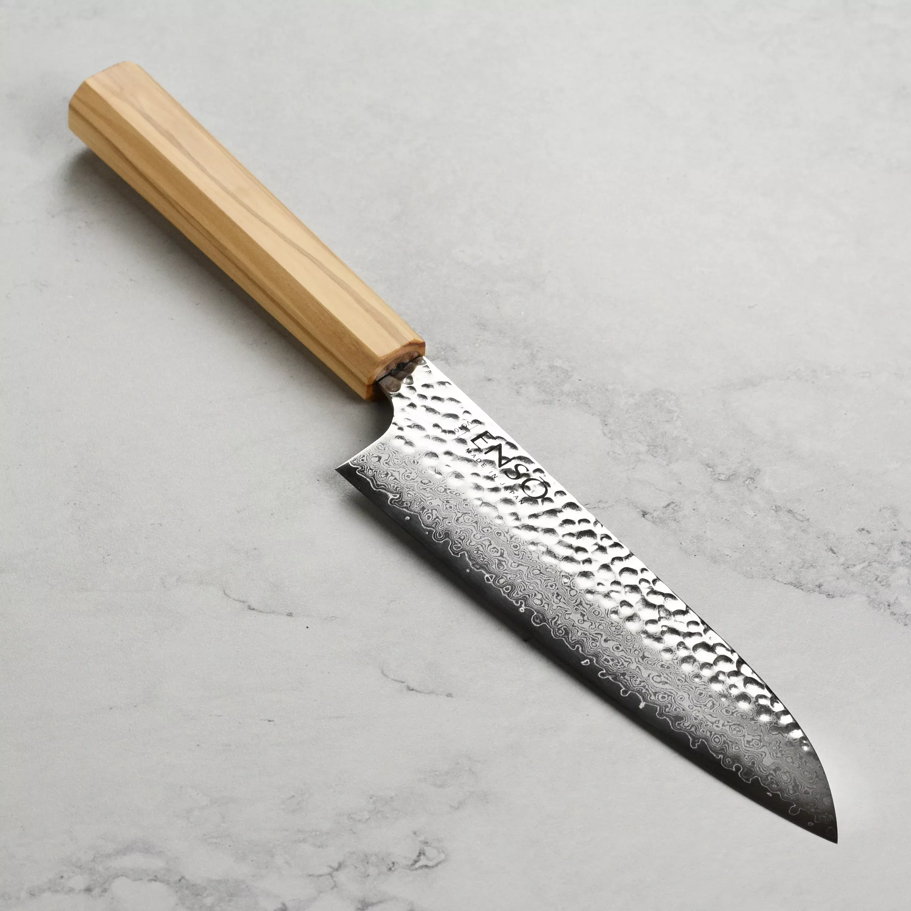 enso-olivewood-santoku-knife-7-japanese-damascus-knife-vg10-with-octagonal-olive Enso Olivewood Santoku knife, 7" Japanese Damascus Knife, VG10 with Octagonal Olivewood Handle