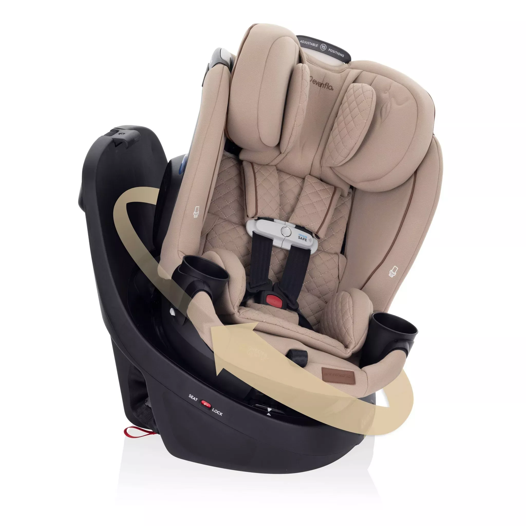 Evenflo Gold Revolve 360 Slim 2-in-1 Rotating Convertible Car Seat - Travertine – REBEL