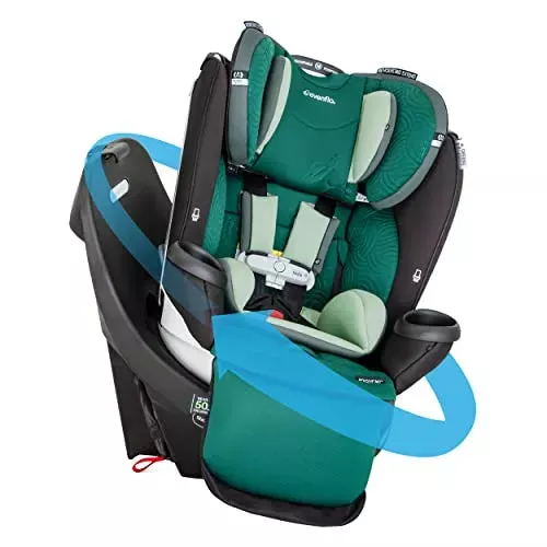 evenflo-gold-revolve360-extend-all-in-one-rotational-car-seat-with-green-gentle- Evenflo Gold Revolve360 Extend All-in-One Rotational Car Seat with Green & Gentle Fabric - Emerald Green – REBEL