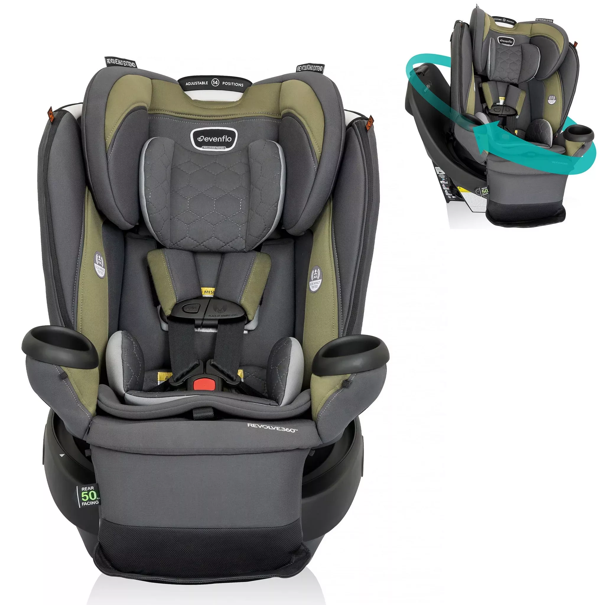 evenflo-revolve-360-extend-all-in-one-convertible-car-seat-rockland-rebel Evenflo Revolve 360 Extend All-in-One Convertible Car Seat - Rockland – REBEL