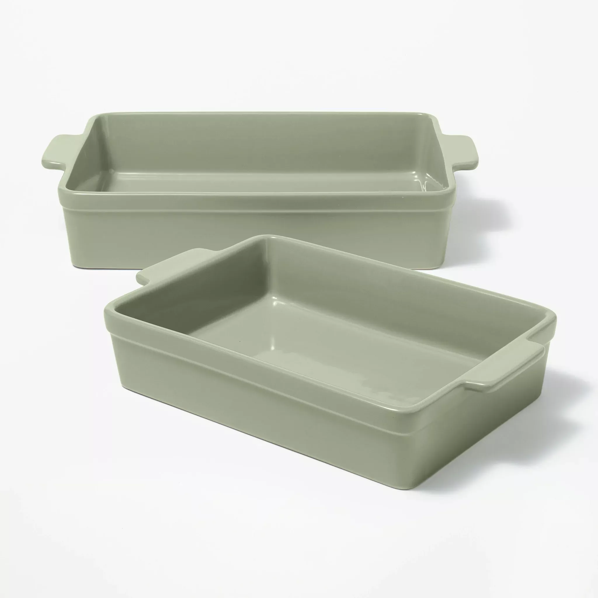 Figmint 2pc Stoneware Rectangle Baking Dish Set Sage Green – REBEL