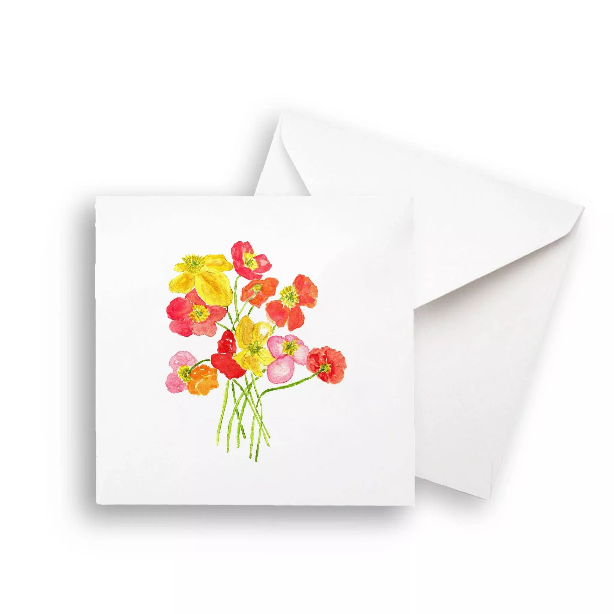 french-graffiti-colorful-poppies-notecard French Graffiti Colorful Poppies Notecard