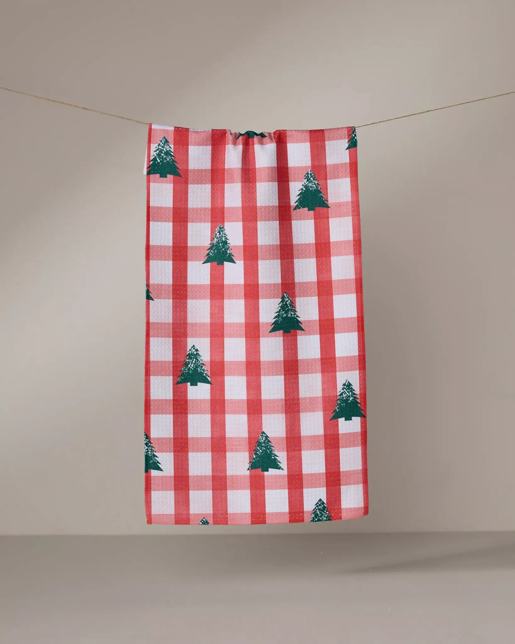 Geometry Christmas Pines Bar Towel
