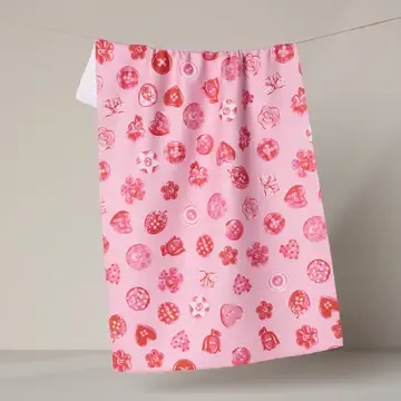 Geometry Collecting Buttons Tea Towel