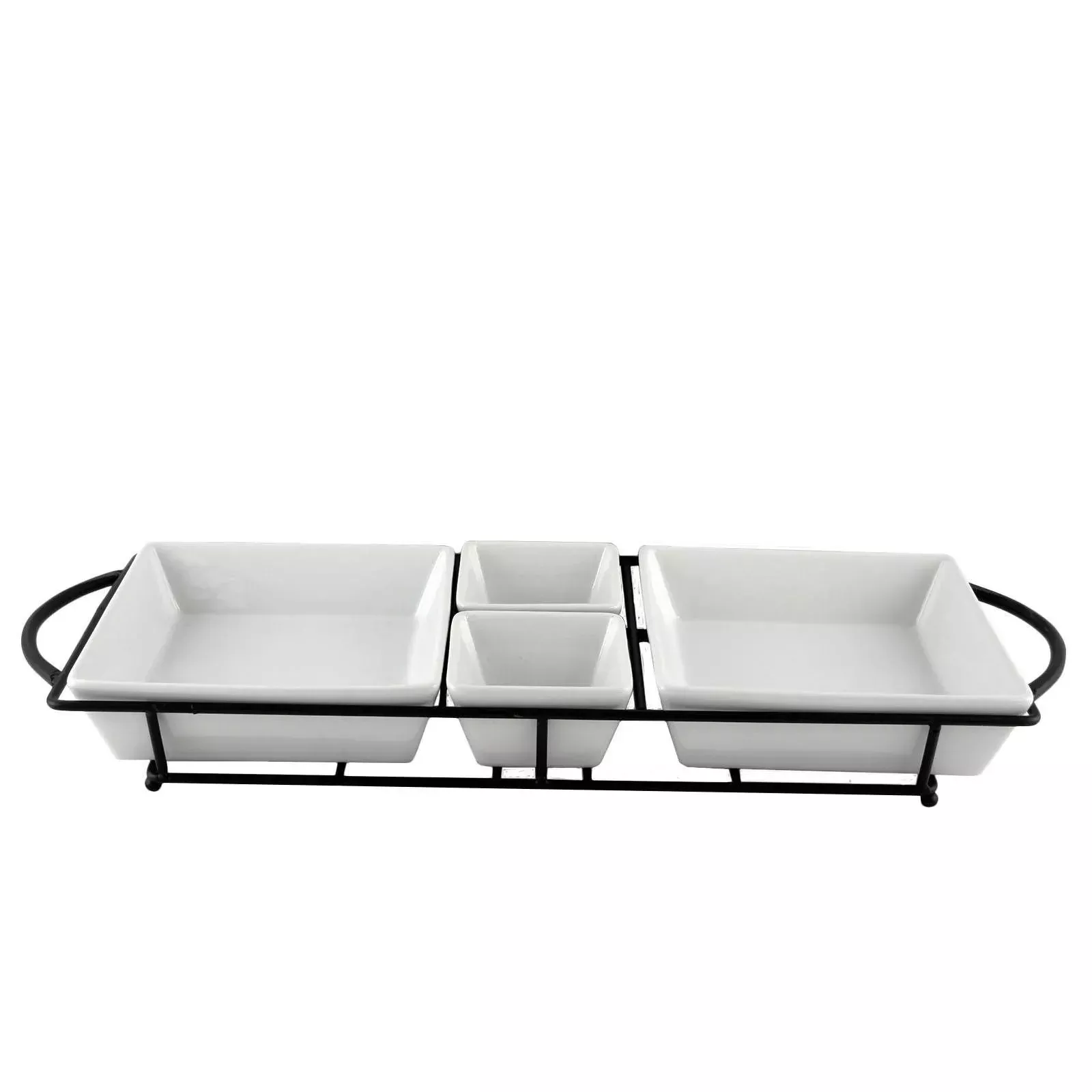 gibson-home-5pc-porcelain-gracious-serving-set-with-metal-rack-white-rebel Gibson Home 5pc Porcelain Gracious Serving Set with Metal Rack White – REBEL