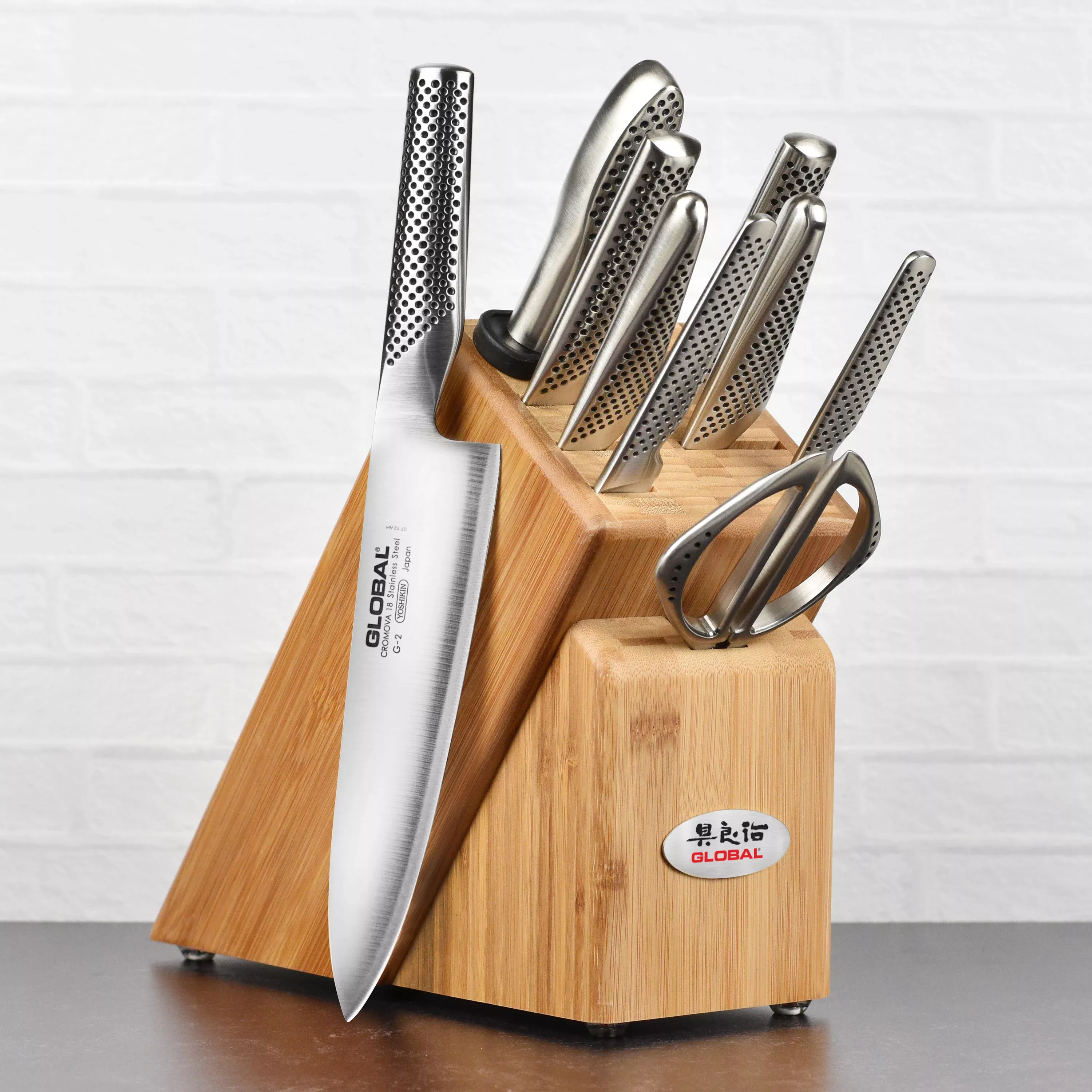 global-bamboo-knife-block-set-10-piece Global Bamboo Knife Block Set - 10 Piece