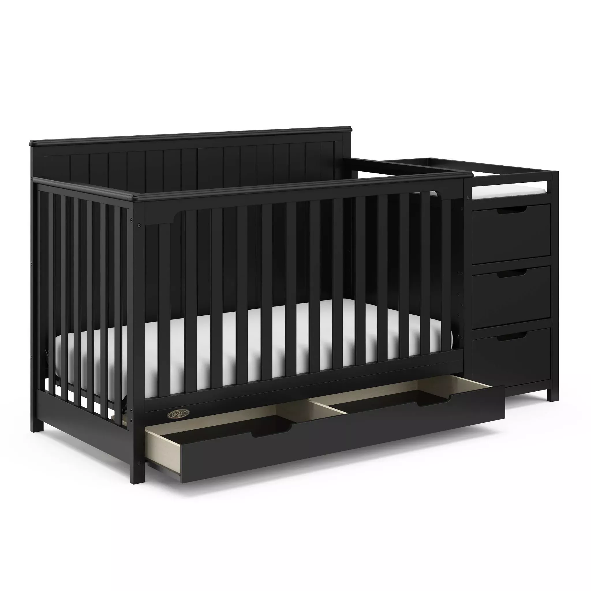 graco-5-in-1-convertible-crib-changer-with-drawer-black-rebel Graco 5-in-1 Convertible Crib and Changer with Drawer - Black – REBEL