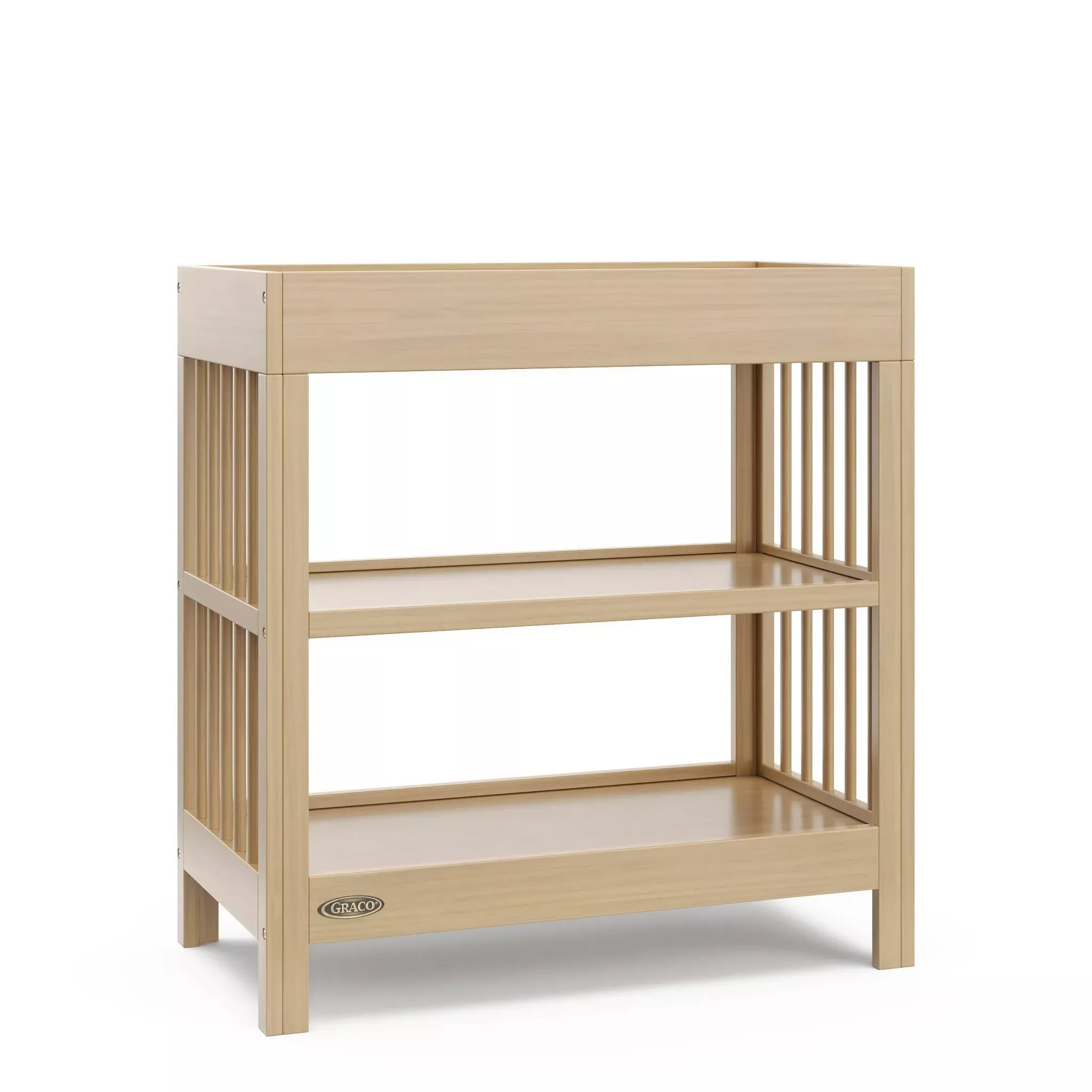 graco-teddi-2-shelf-changing-table-with-changing-pad-driftwood-rebel Graco Teddi 2-Shelf Changing Table with Changing Pad - Driftwood – REBEL