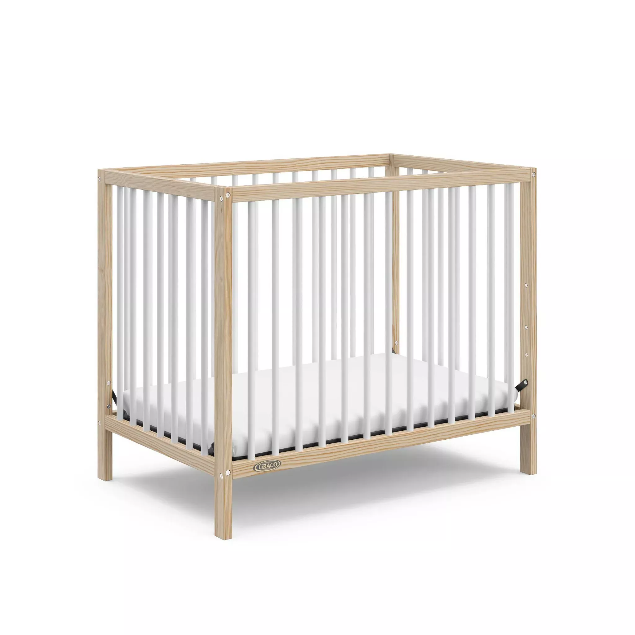 graco-teddi-convertible-mini-crib-with-mattress-natural-white-rebel Graco Teddi Convertible Mini Crib with Mattress - Natural/White – REBEL