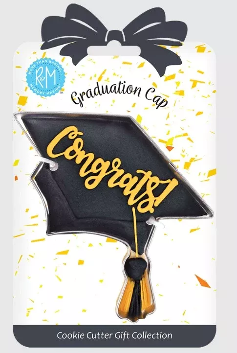 graduation-cap-cookie-cutter-4-5-carded Graduation Cap Cookie Cutter 4.5" Carded