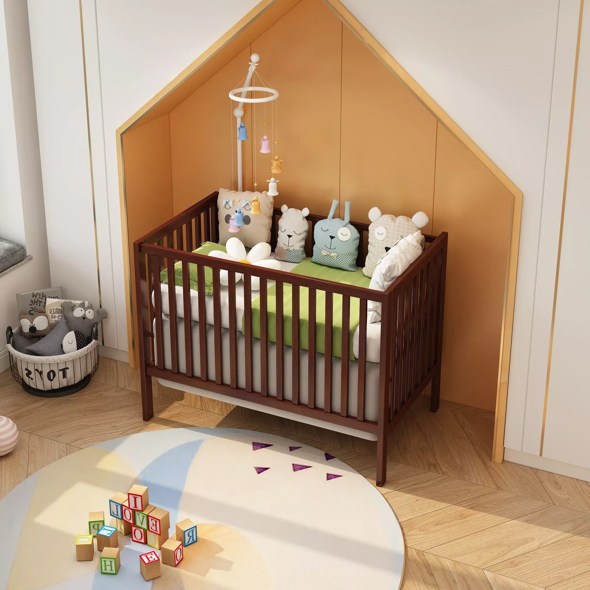 haolong-crib-5-in-1-convertible-converts-from-baby-crib-to-toddler-bed-fits-stan HAOLONG Crib 5 in 1 Convertible, Converts From Baby Crib to Toddler Bed, Fits Standard Full Size Crib Mattress – REBEL