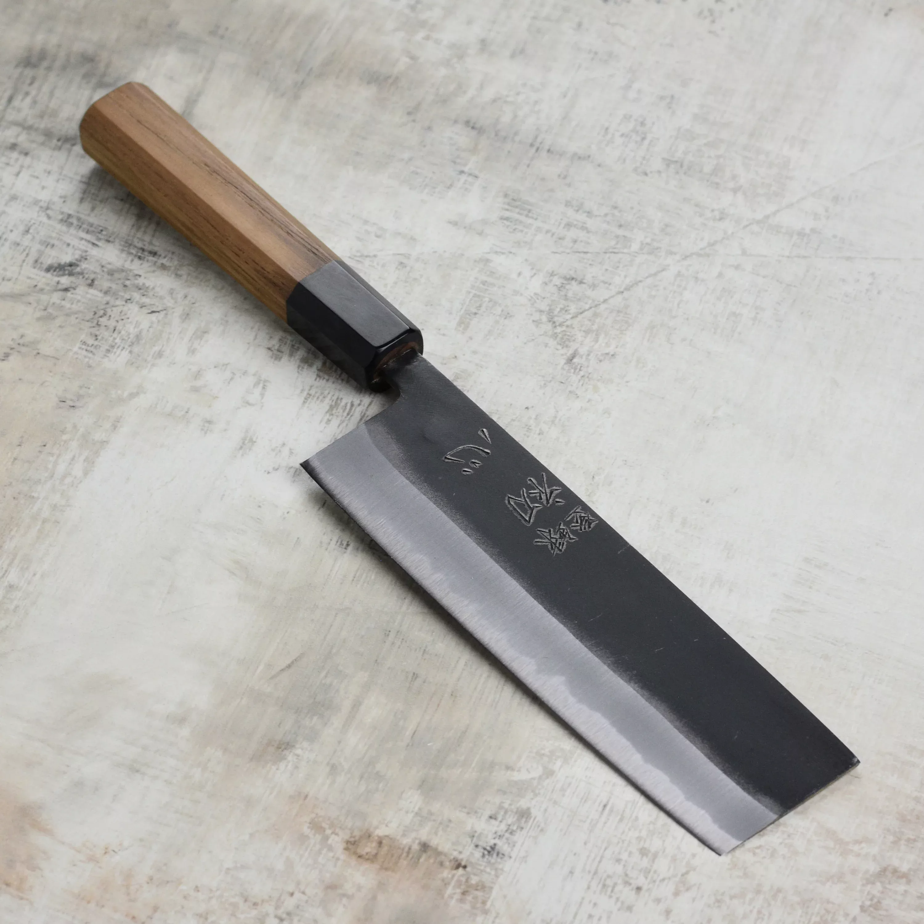 hatsukokoro-aosagi-santoku-knife-hand-forged-blue-2-carbon-steel-6-5-165mm Hatsukokoro Aosagi Santoku Knife Hand-Forged Blue #2 Carbon Steel, 6.5" (165mm)