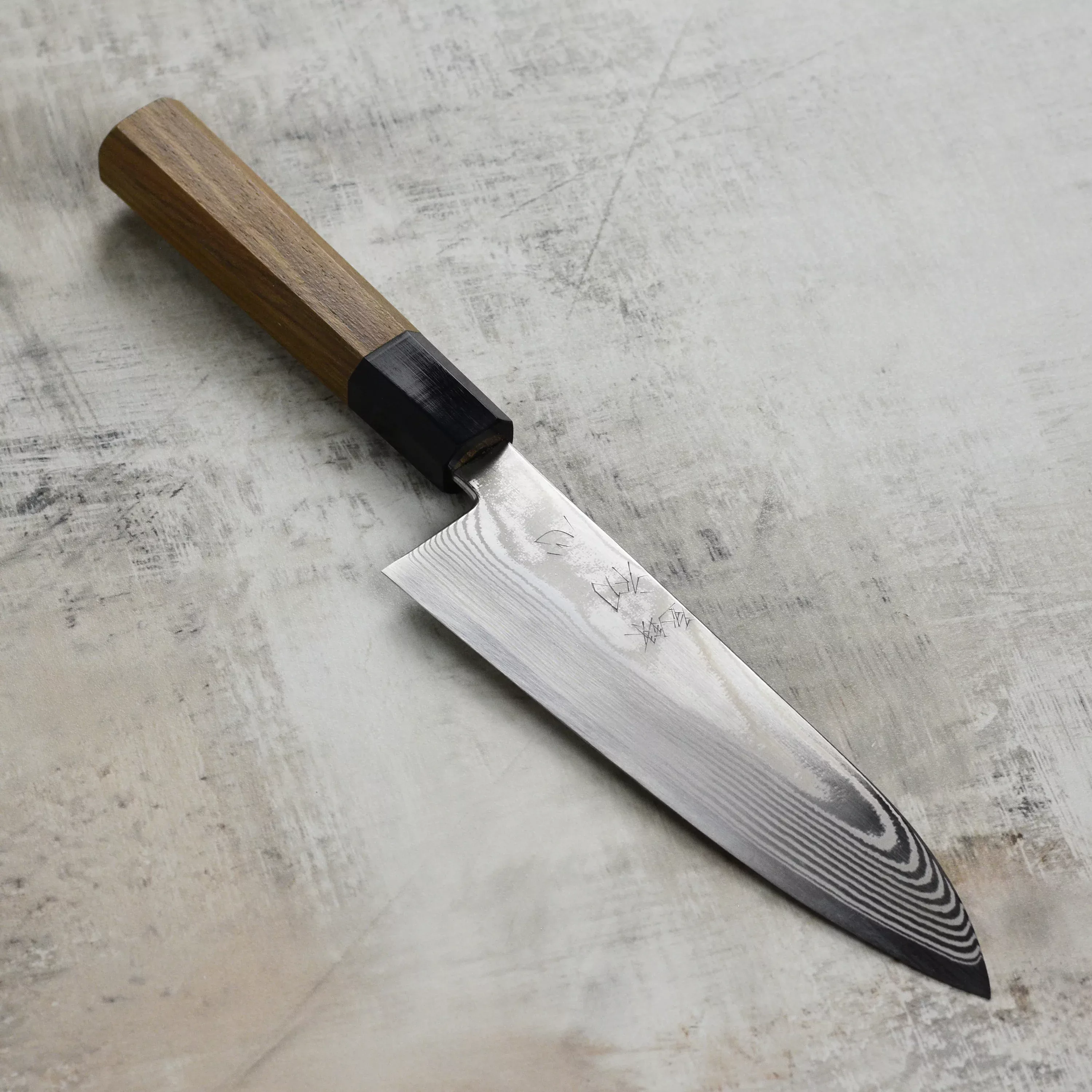 hatsukokoro-ginsan-damascus-7-santoku-knife-ginsou-series Hatsukokoro Ginsan Damascus 7" Santoku Knife (Ginsou Series)