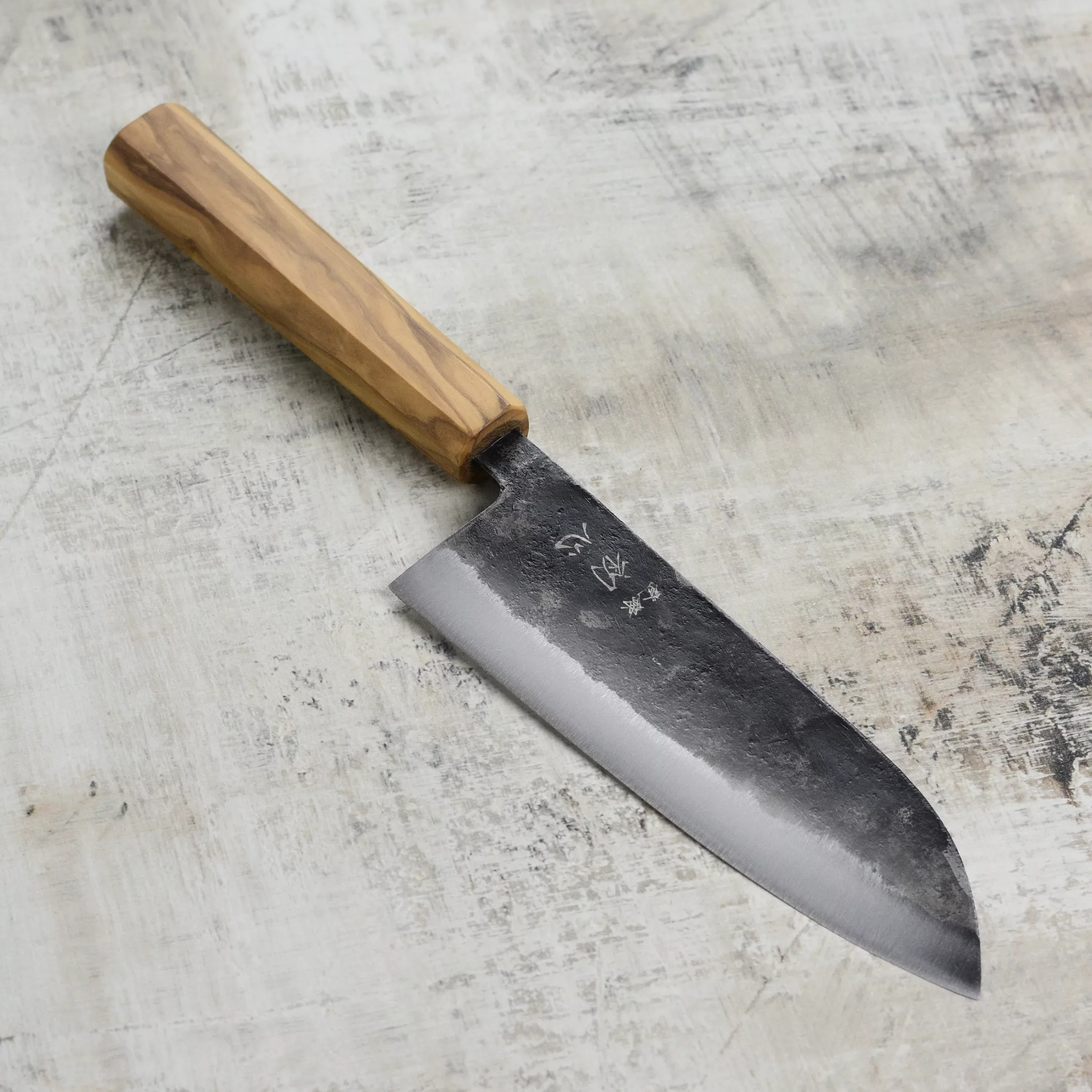 hatsukokoro-kurogane-japanese-santoku-knife-aogami-2-carbon-kurouchi-165mm-6-5 Hatsukokoro Kurogane Japanese Santoku Knife Aogami #2 Carbon Kurouchi 165mm (6.5")