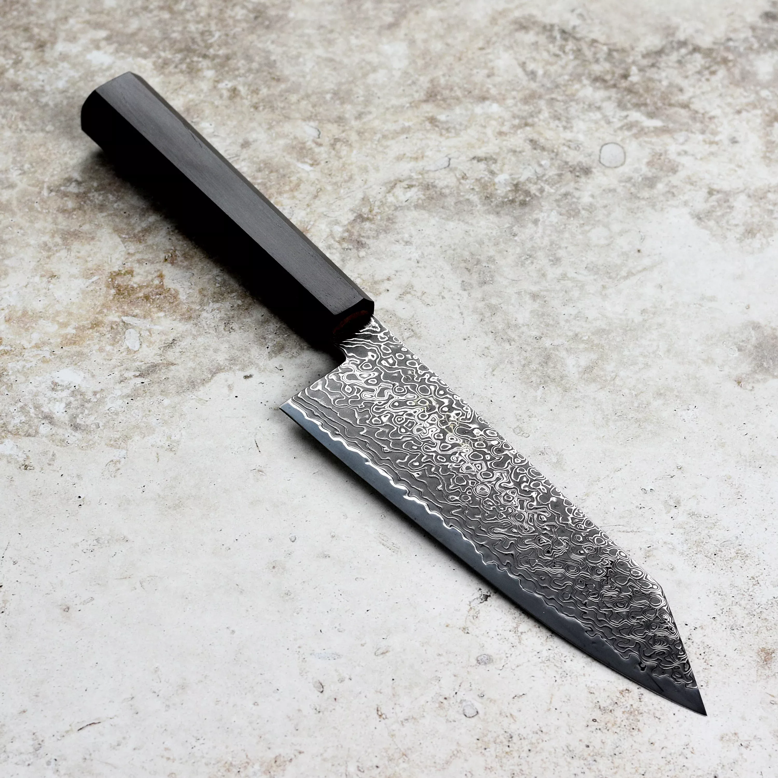 hatsukokoro-ryuhyo-sg2-kurozome-damascus-7-bunka-knife Hatsukokoro Ryuhyo SG2 Kurozome Damascus 7" Bunka Knife