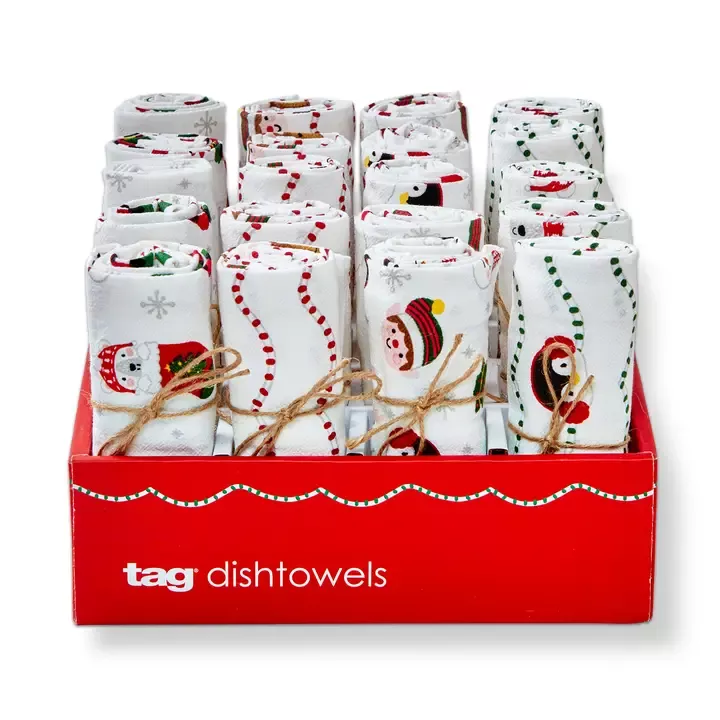holiday-cheer-floursack-dishtowel-100-cotton Holiday Cheer Floursack Dishtowel 100% Cotton