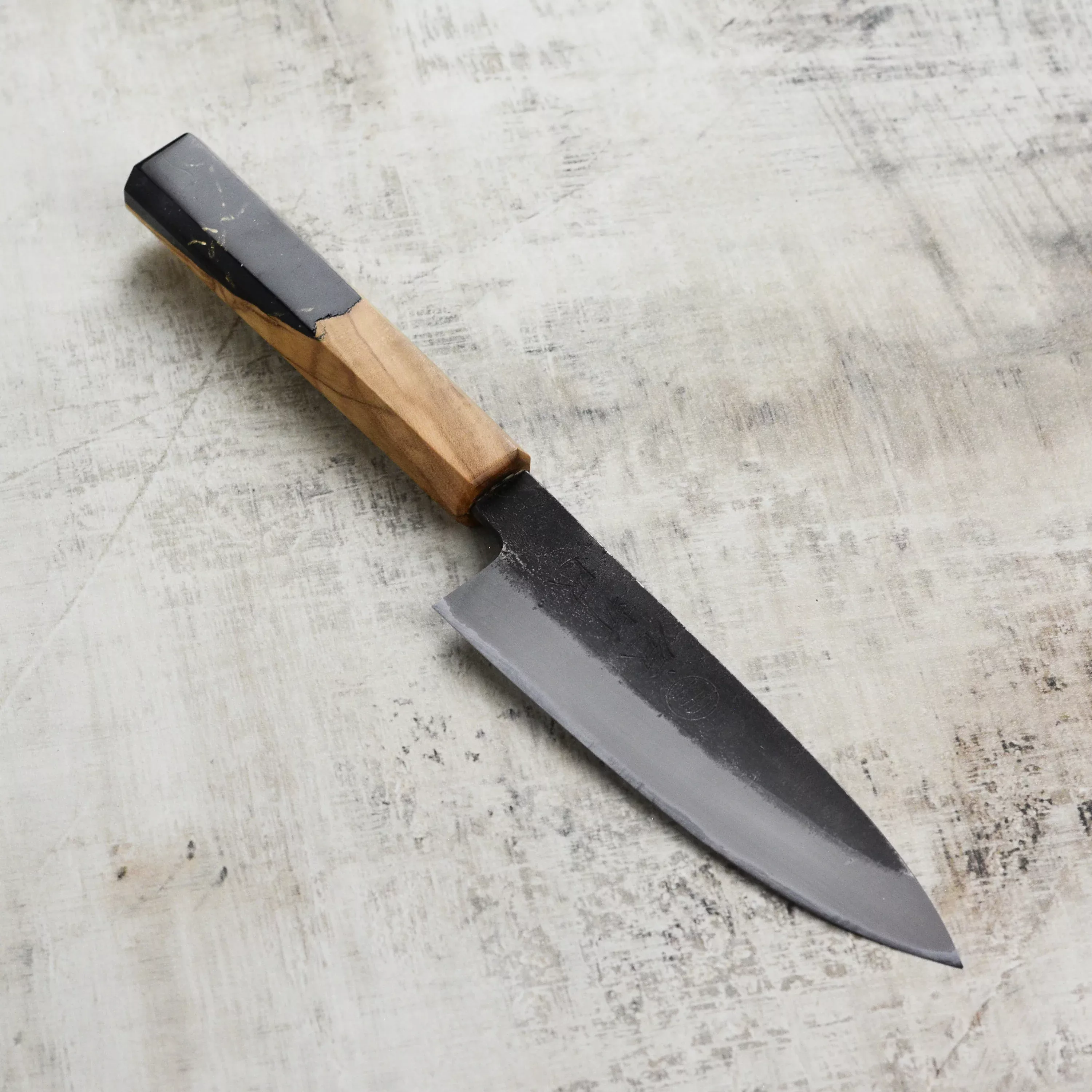 hozan-tomoe-x-mutsumi-hinoura-shirogami-2-petty-5-3-135mm Hozan Tomoe x Mutsumi Hinoura Shirogami #2 Petty 5.3" (135mm)