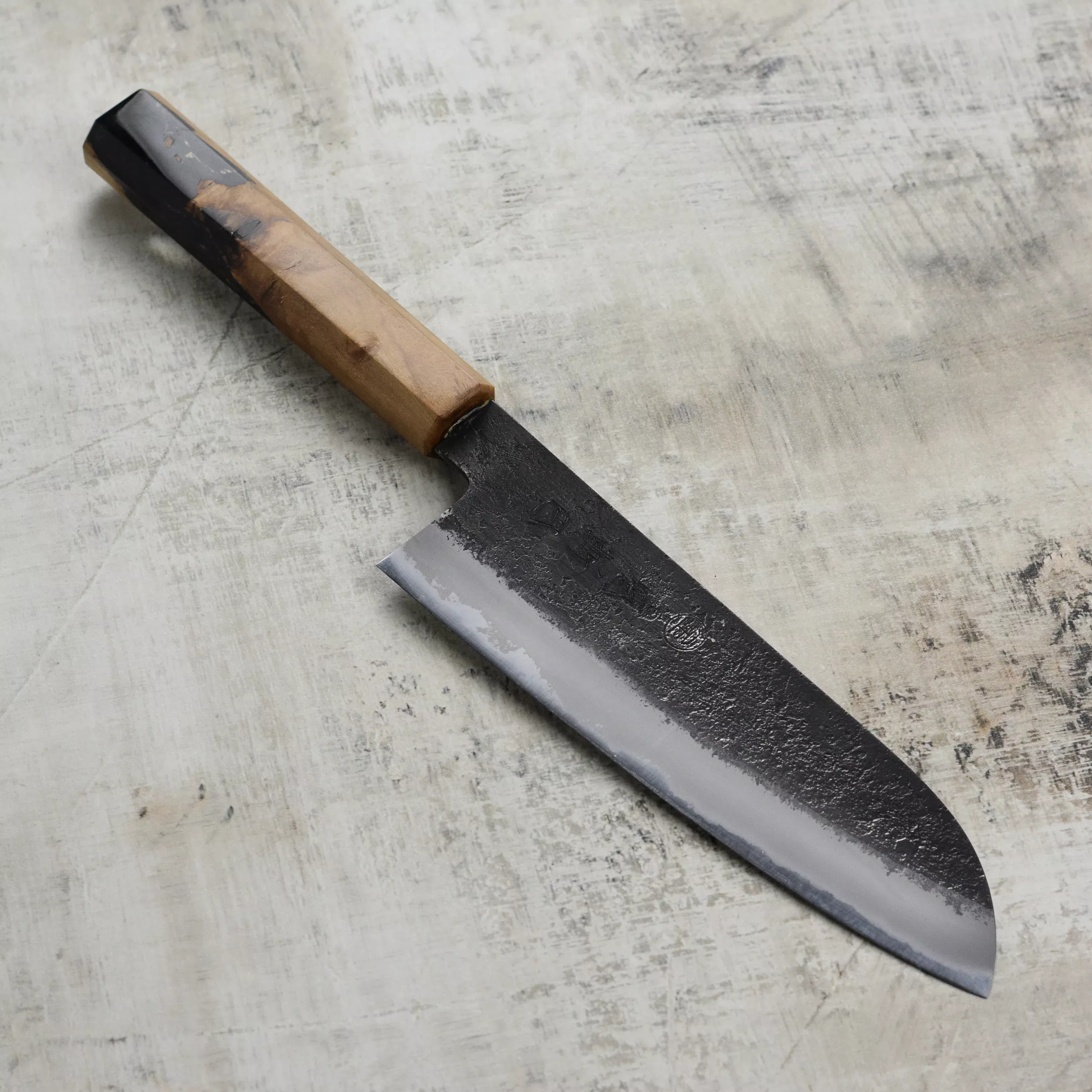 hozan-tomoe-x-mutsumi-hinoura-shirogami-2-santoku-7-180mm Hozan Tomoe x Mutsumi Hinoura Shirogami #2 Santoku 7" (180mm)