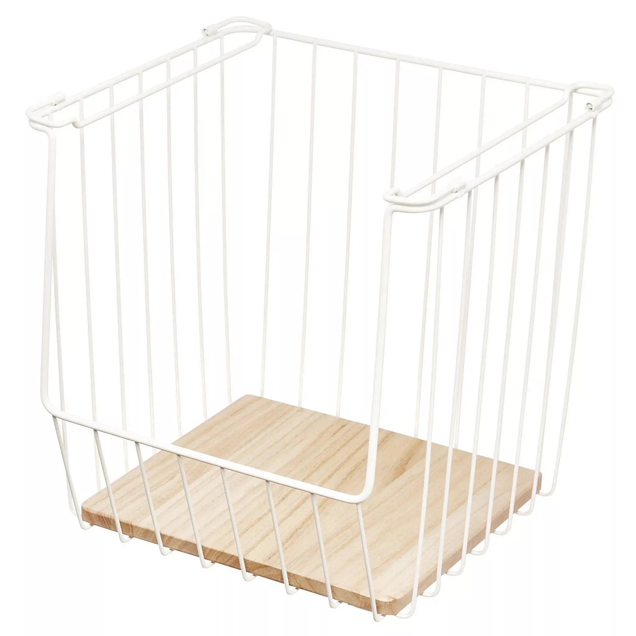 idesign-wire-paulownia-wood-open-front-kitchen-pantry-cabinet-organizer-bin-rebe iDesign Wire & Paulownia Wood Open Front Kitchen Pantry and Cabinet Organizer Bin – REBEL