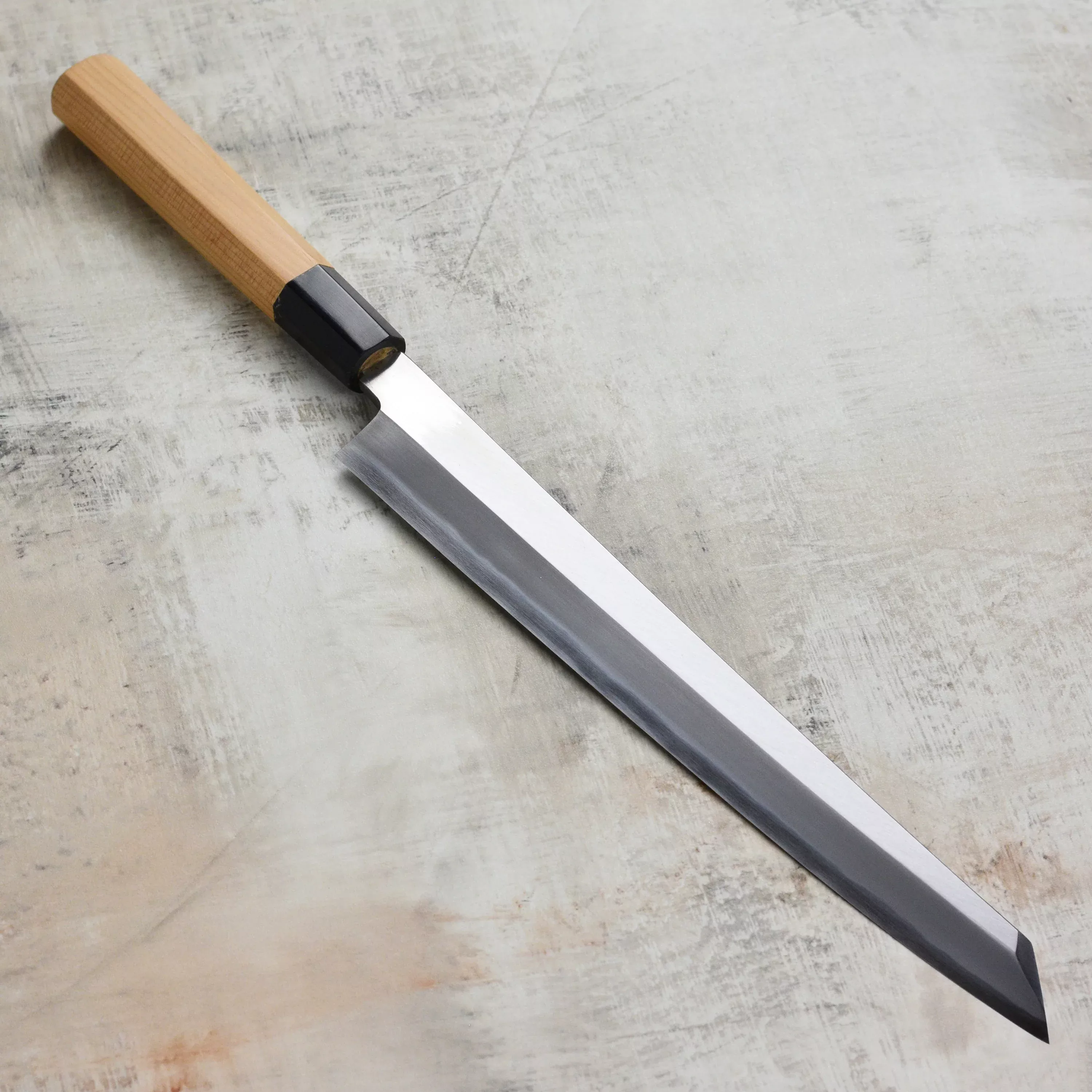 itsuo-doi-single-bevel-kiritsuke-yanagiba-aogami-2-migaki-10-6-migaki-finish Itsuo Doi Single-Bevel Kiritsuke Yanagiba - Aogami #2 Migaki 10.6" Migaki Finish