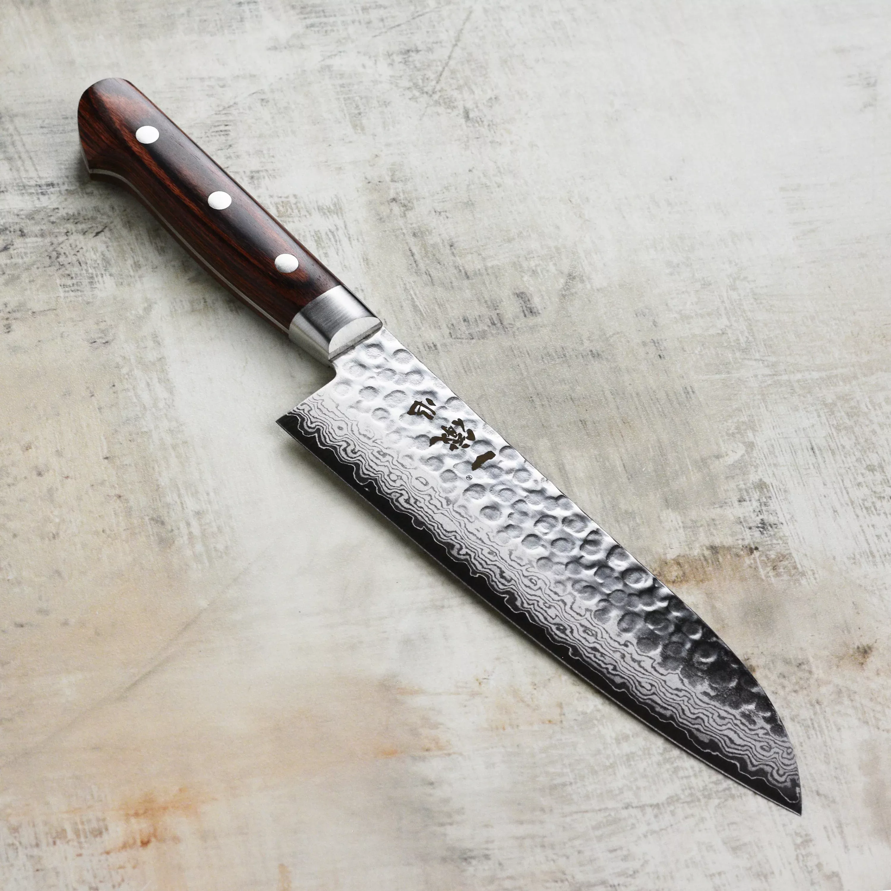 ittetsu-vg10-hammered-damascus-japanese-7-santoku-knife Ittetsu VG10 Hammered Damascus Japanese 7" Santoku Knife