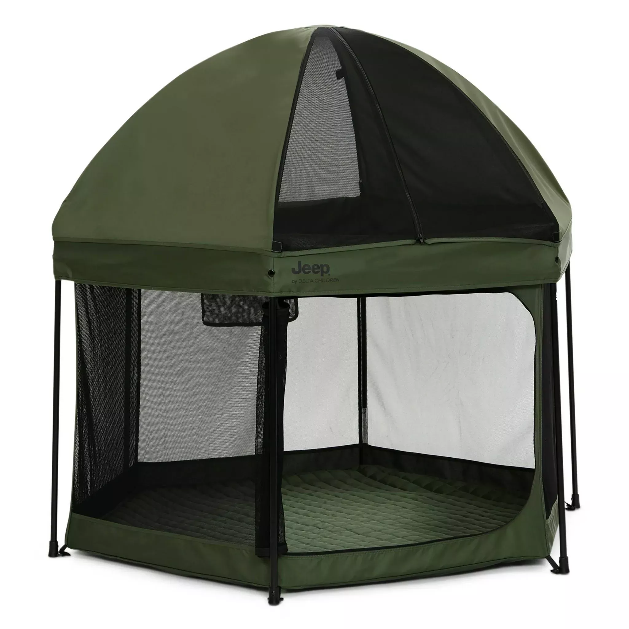 jeep-hexagon-pop-up-playard-with-removable-canopy-olive-green-rebel Jeep Hexagon Pop Up Playard with Removable Canopy - Olive Green – REBEL