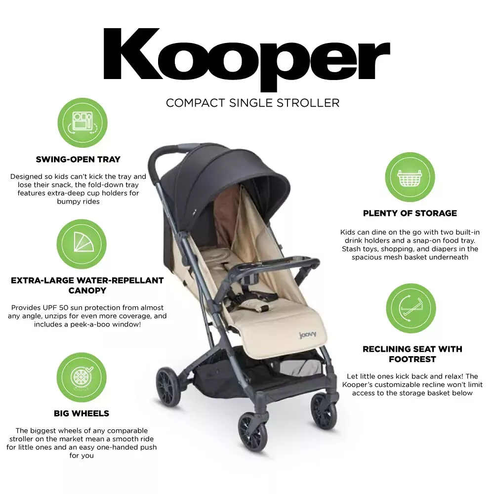 joovy-kooper-lightweight-compact-single-stroller-with-tray-sand-rebel Joovy Kooper Lightweight Compact Single Stroller With Tray - Sand – REBEL