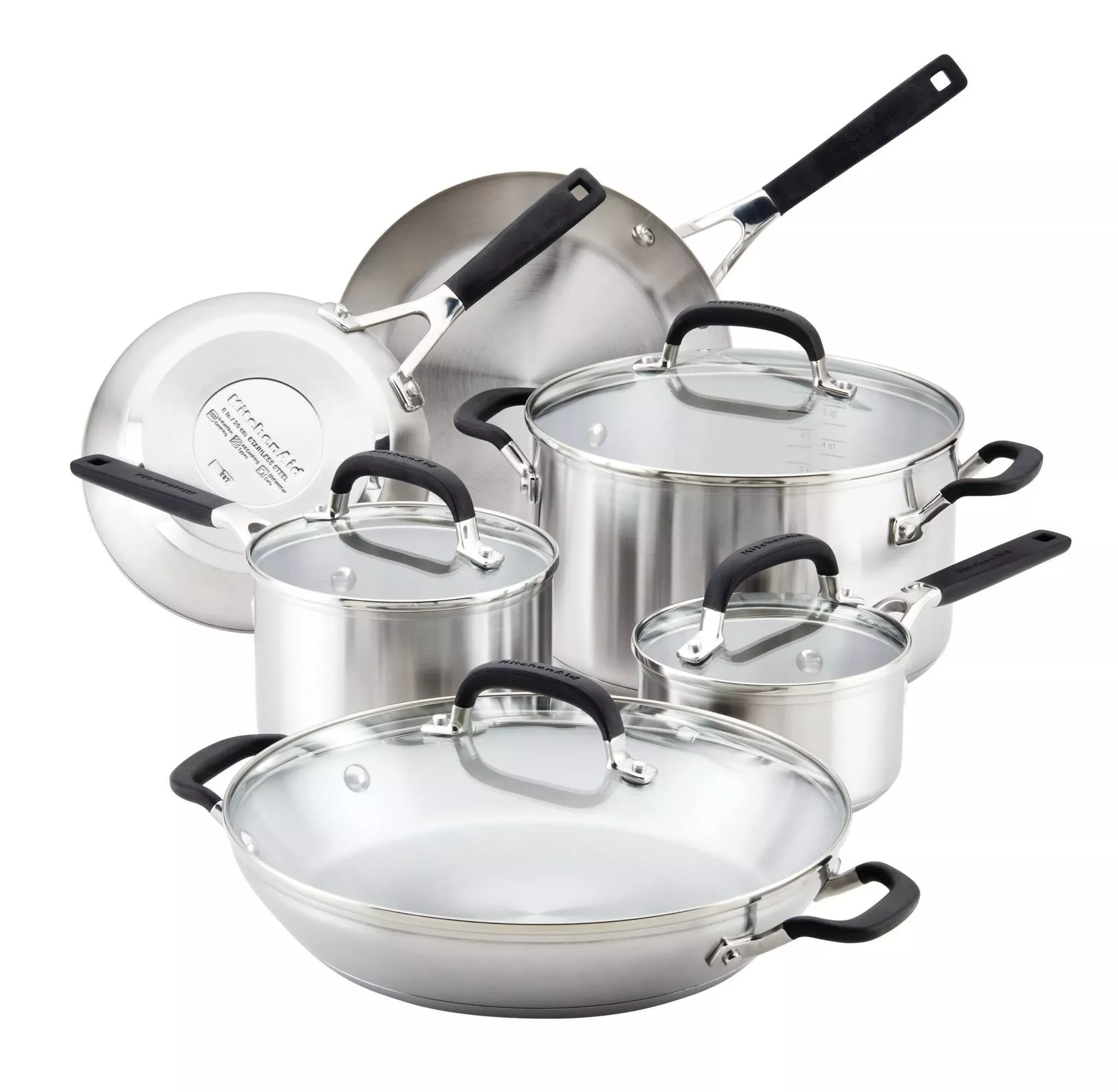 kitchenaid-10pc-stainless-steel-cookware-set-light-silver-rebel KitchenAid 10pc Stainless Steel Cookware Set Light Silver – REBEL