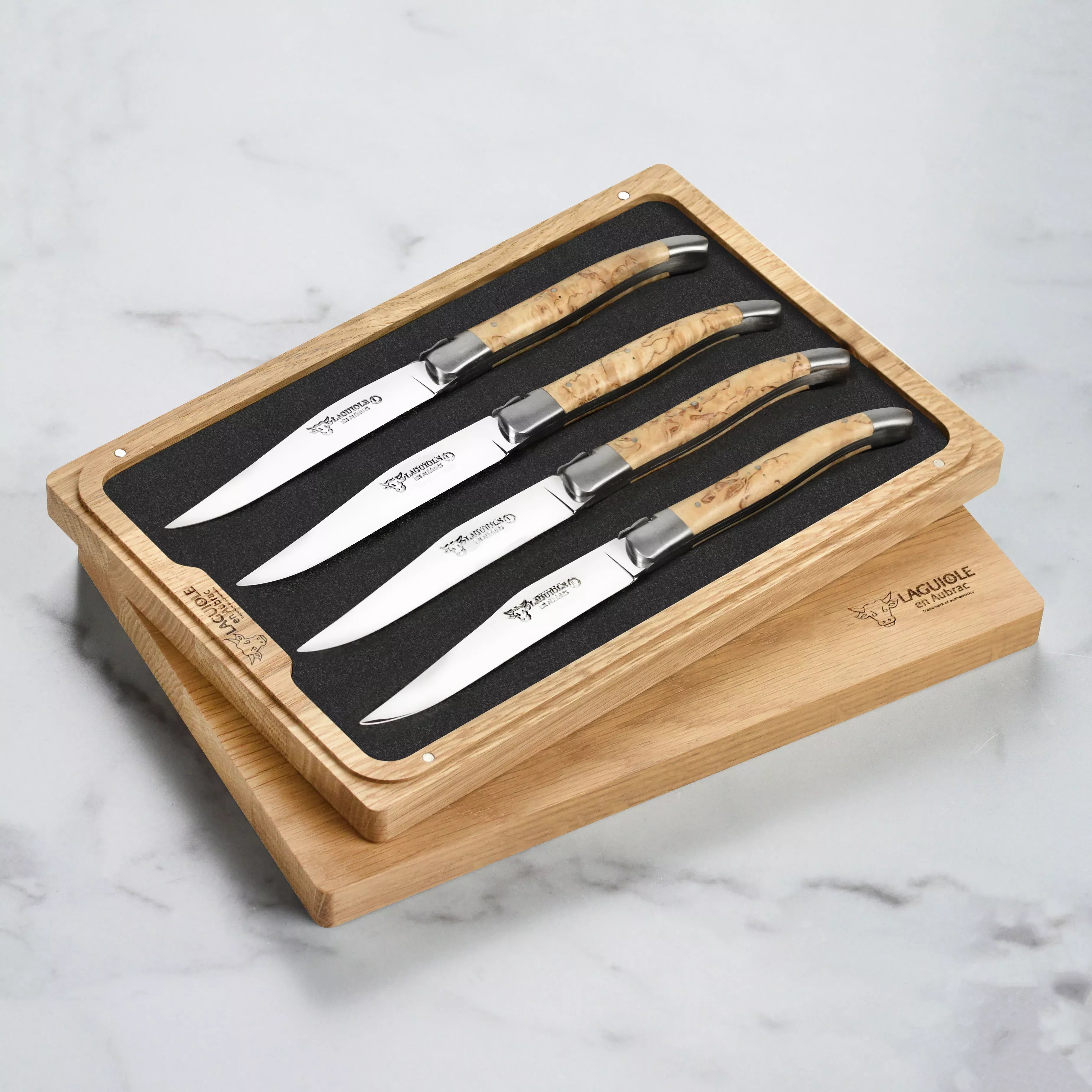 laguiole-en-aubrac-steak-knives-birchwood-4-piece-set Laguiole en Aubrac Steak Knives - Birchwood 4 Piece Set
