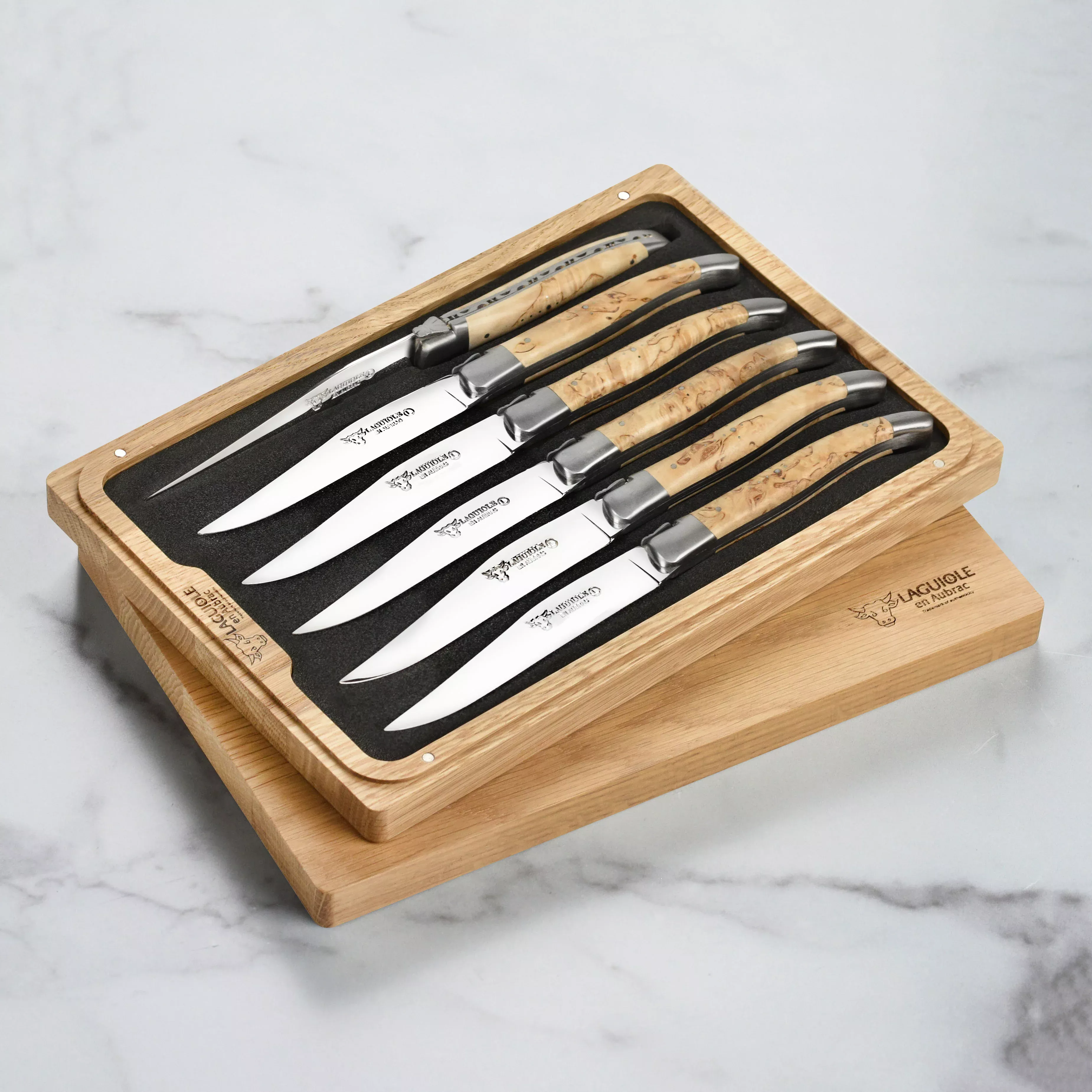 laguiole-en-aubrac-steak-knives-birchwood-6-piece-set Laguiole en Aubrac Steak Knives - Birchwood 6 Piece Set