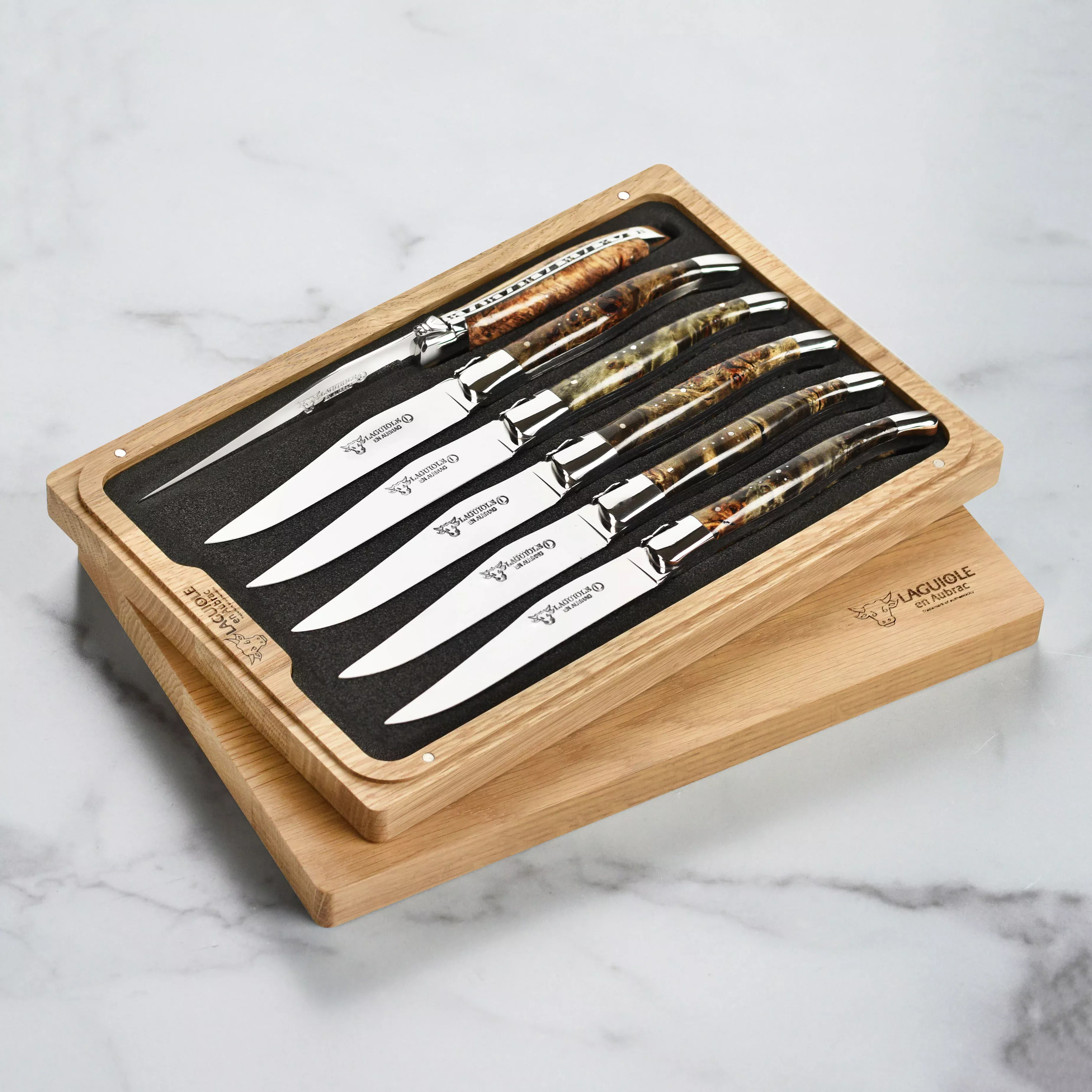 laguiole-en-aubrac-steak-knives-black-poplar-6-piece-set Laguiole en Aubrac Steak Knives - Black Poplar 6 Piece Set