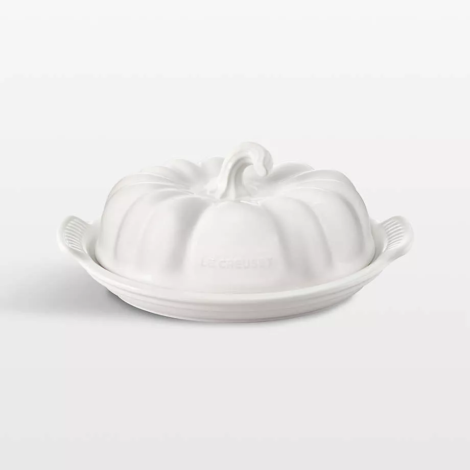Le Creuset Butter Dish White 8.3" x 5.6" x 3.7" Pumpkin