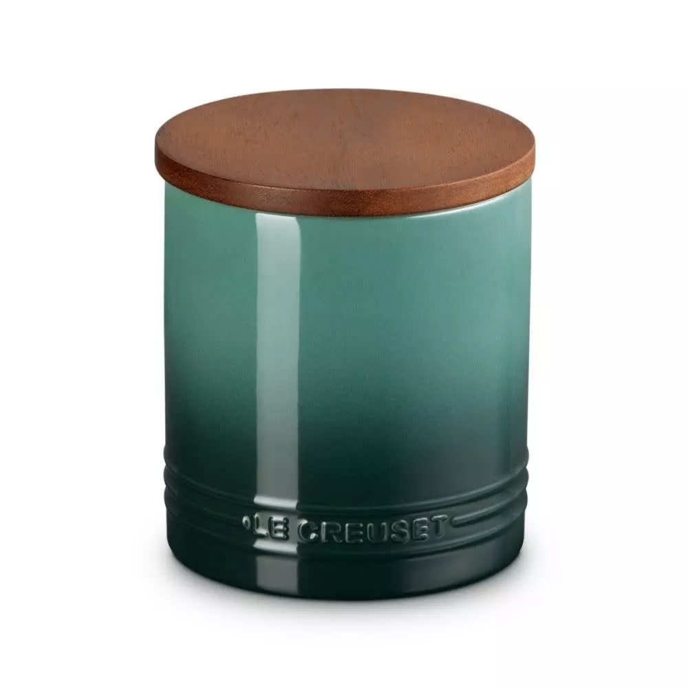 Le Creuset Canister with Wood Lid - Artichaut 1.2 qt.