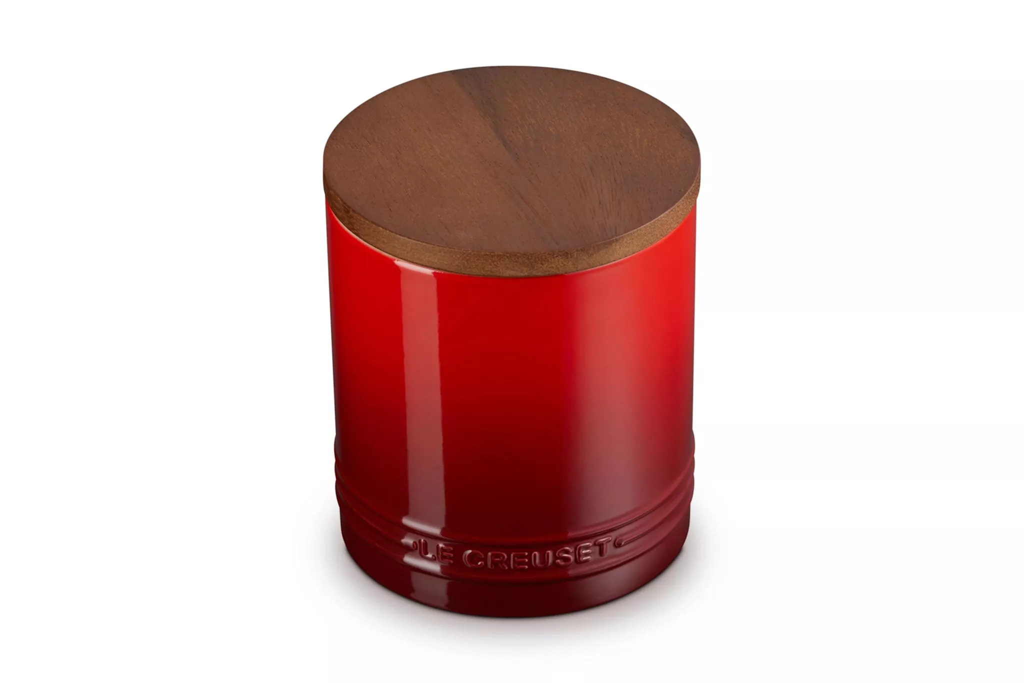Le Creuset Canister with Wood Lid - Cerise 1.2 qt.