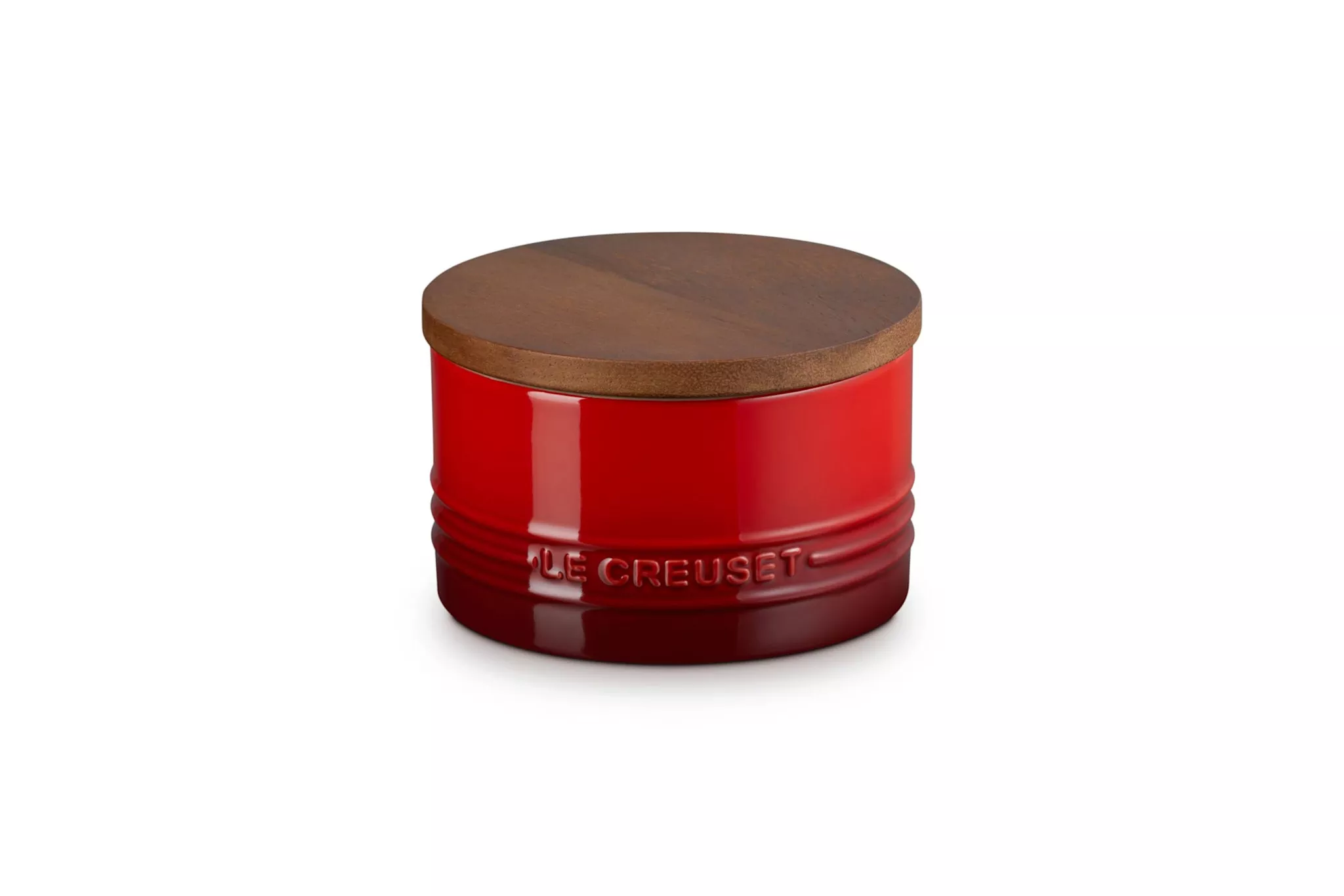 Le Creuset Canister with Wood Lid - Cerise 16 oz.