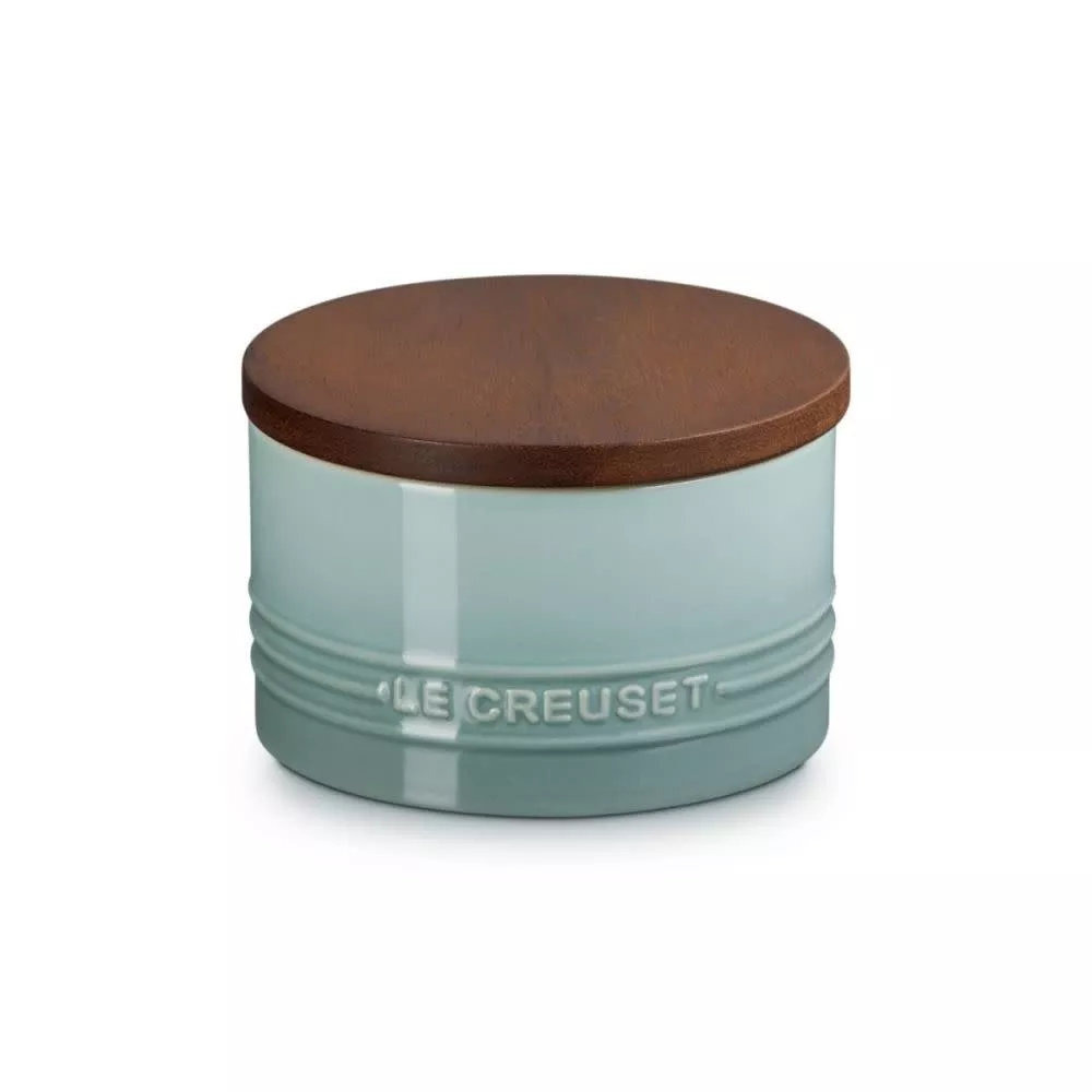 le-creuset-canister-with-wood-lid-sea-salt-16-oz Le Creuset Canister with Wood Lid - Sea Salt 16 oz.