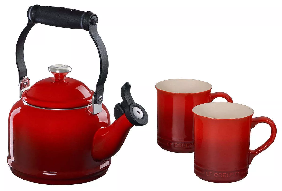 le-creuset-demikettle-w-ss-knob-2-mug-set-cerise-le-creuset Le Creuset DemiKettle w/ SS Knob & 2 Mug Set - Cerise| Le Creuset
