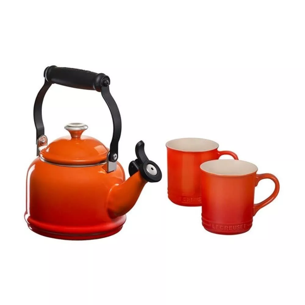 le-creuset-demikettle-w-ss-knob-2-mug-set-flame-le-creuset Le Creuset DemiKettle w/ SS Knob & 2 Mug Set - Flame| Le Creuset