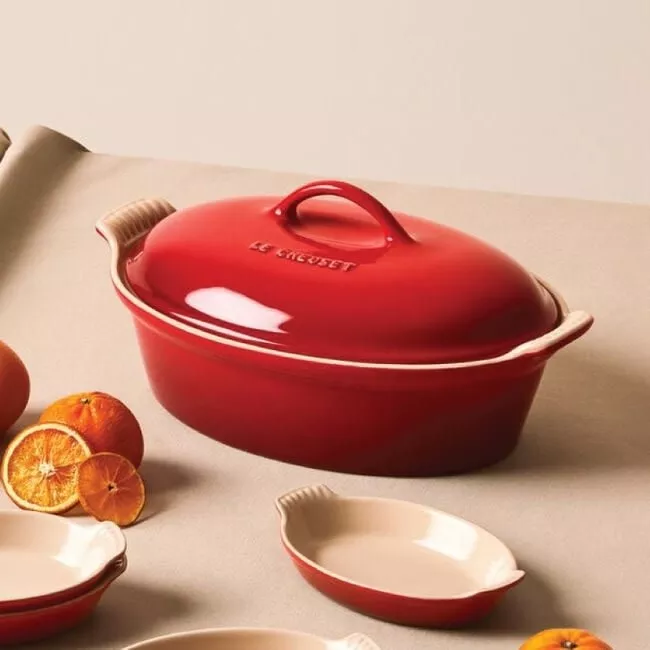 le-creuset-heritage-covered-oval-casserole-cerise-4-qt-14 Le Creuset Heritage Covered Oval Casserole - Cerise 4 qt. (14")