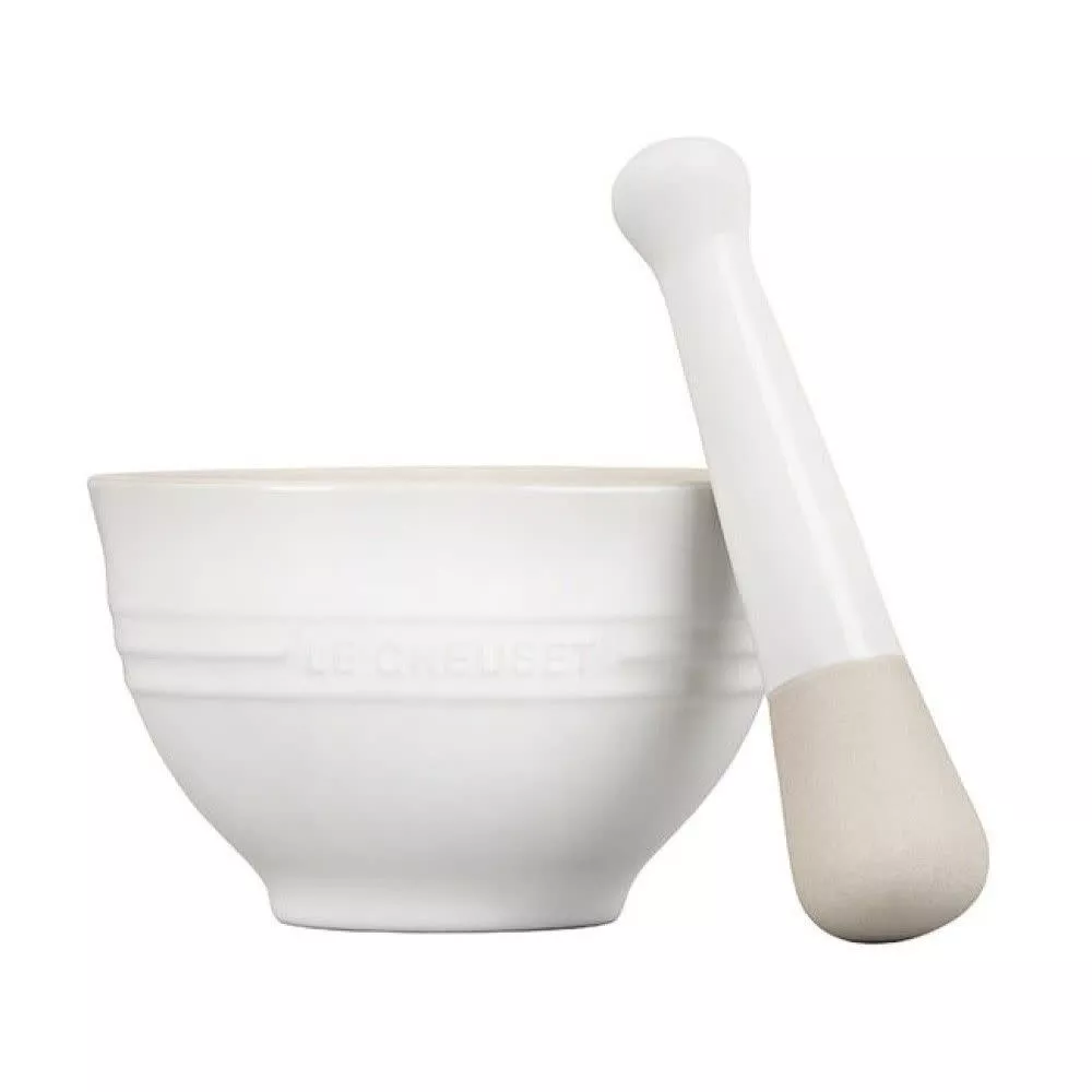 le-creuset-mortar-pestle-set-white-10-oz Le Creuset Mortar and Pestle Set - White 10 oz.