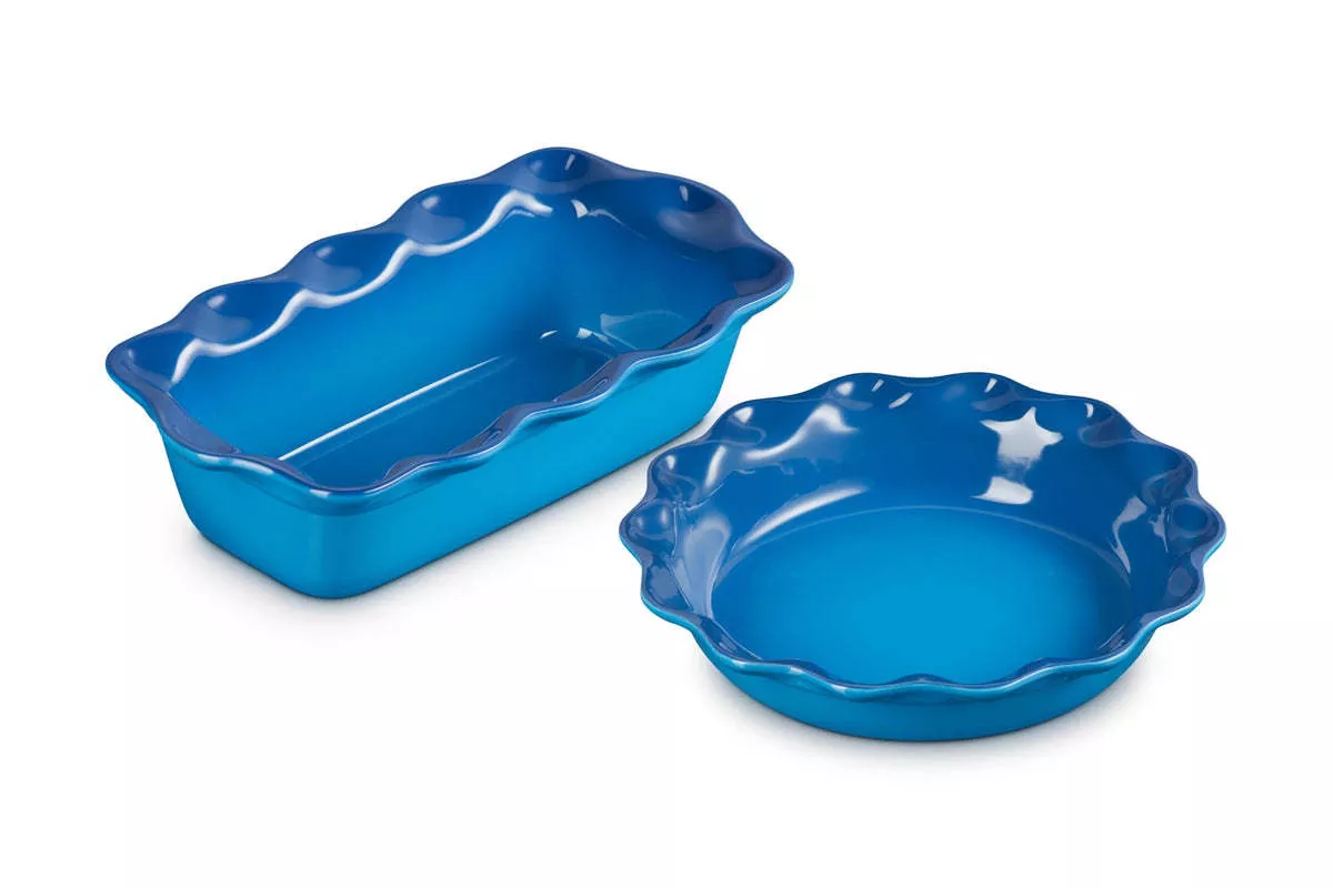 le-creuset-set-2-heritage-fluted-pie-dish-fluted-loaf-pan-marseille-le-creuset Le Creuset Set of 2 Heritage Fluted Pie Dish and Fluted Loaf Pan - Marseille| Le Creuset