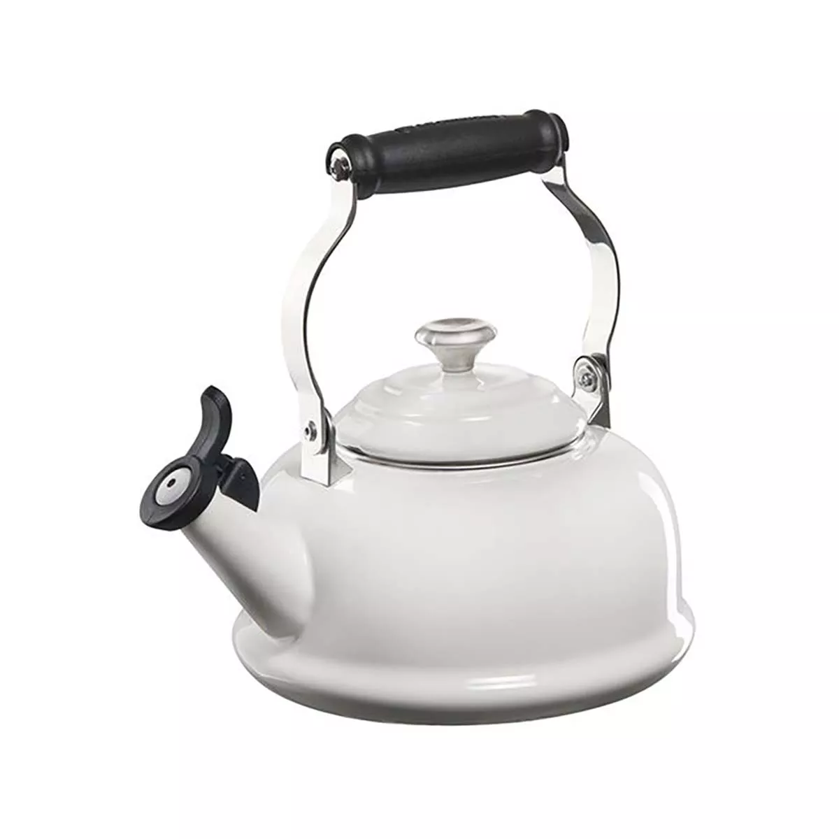 le-creuset-whistling-kettle-white-w-ss-knob-1-7-qt Le Creuset Whistling Kettle - White w/ SS Knob 1.7 qt.
