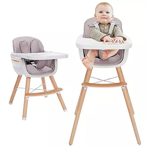 mallify-3-in-1-convertible-wooden-high-chair-pink-rebel Mallify 3-in-1 Convertible Wooden High Chair, Pink – REBEL