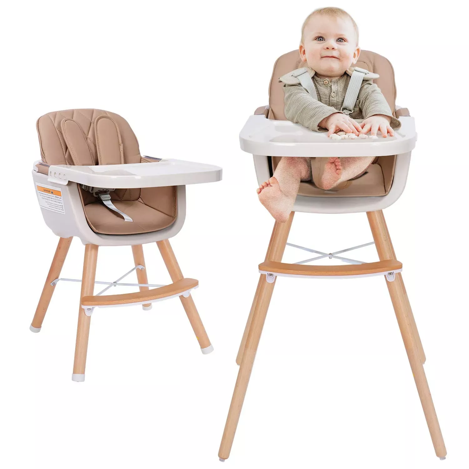 mallify-convertible-wooden-high-chair-brown-rebel Mallify - Convertible Wooden High Chair - Brown - REBEL
