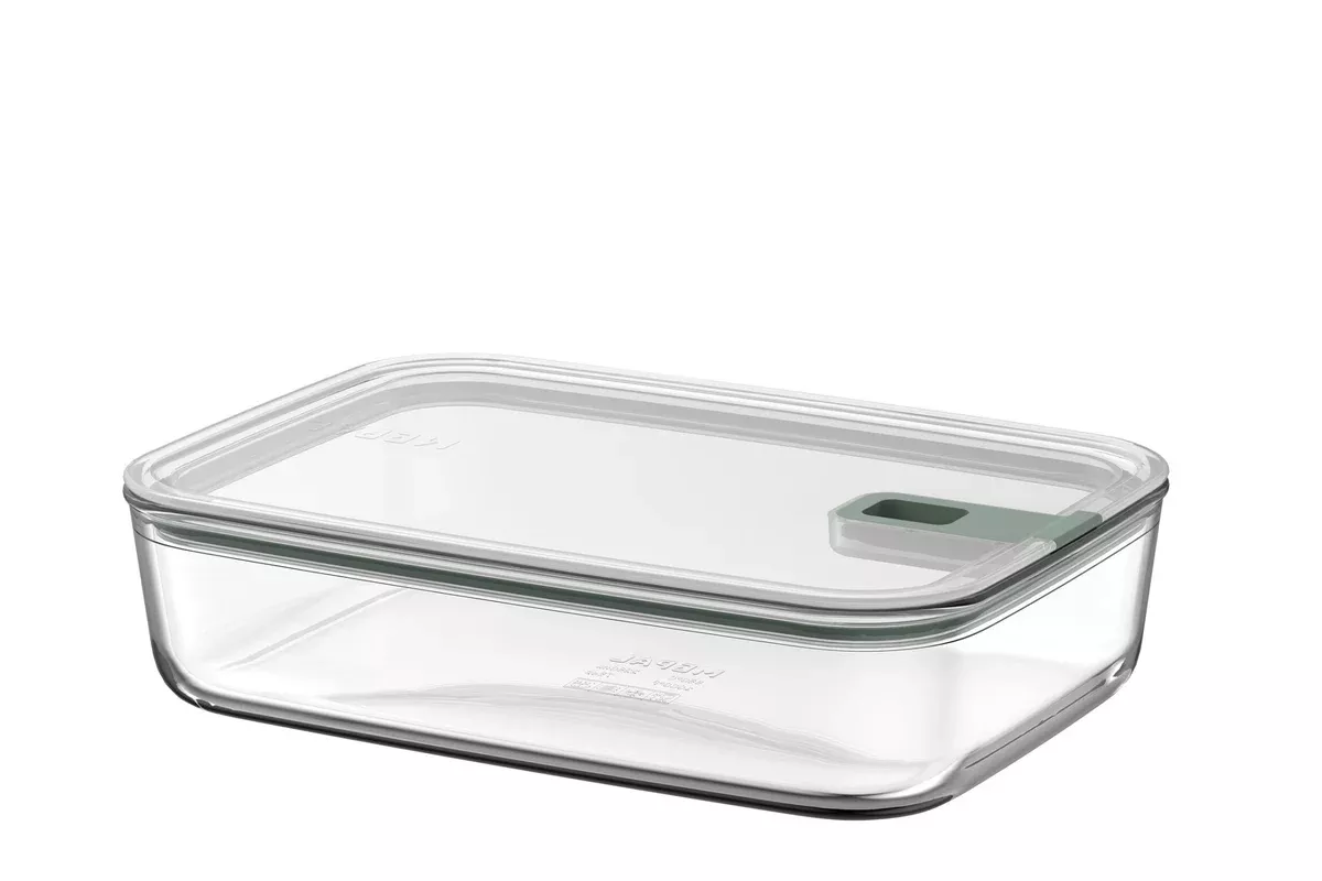 mepal-easyclip-rectangular-glass-box-nordic-sage-2250ml-76oz Mepal Easyclip Rectangular Glass Box - Nordic Sage / 2250ml/76oz