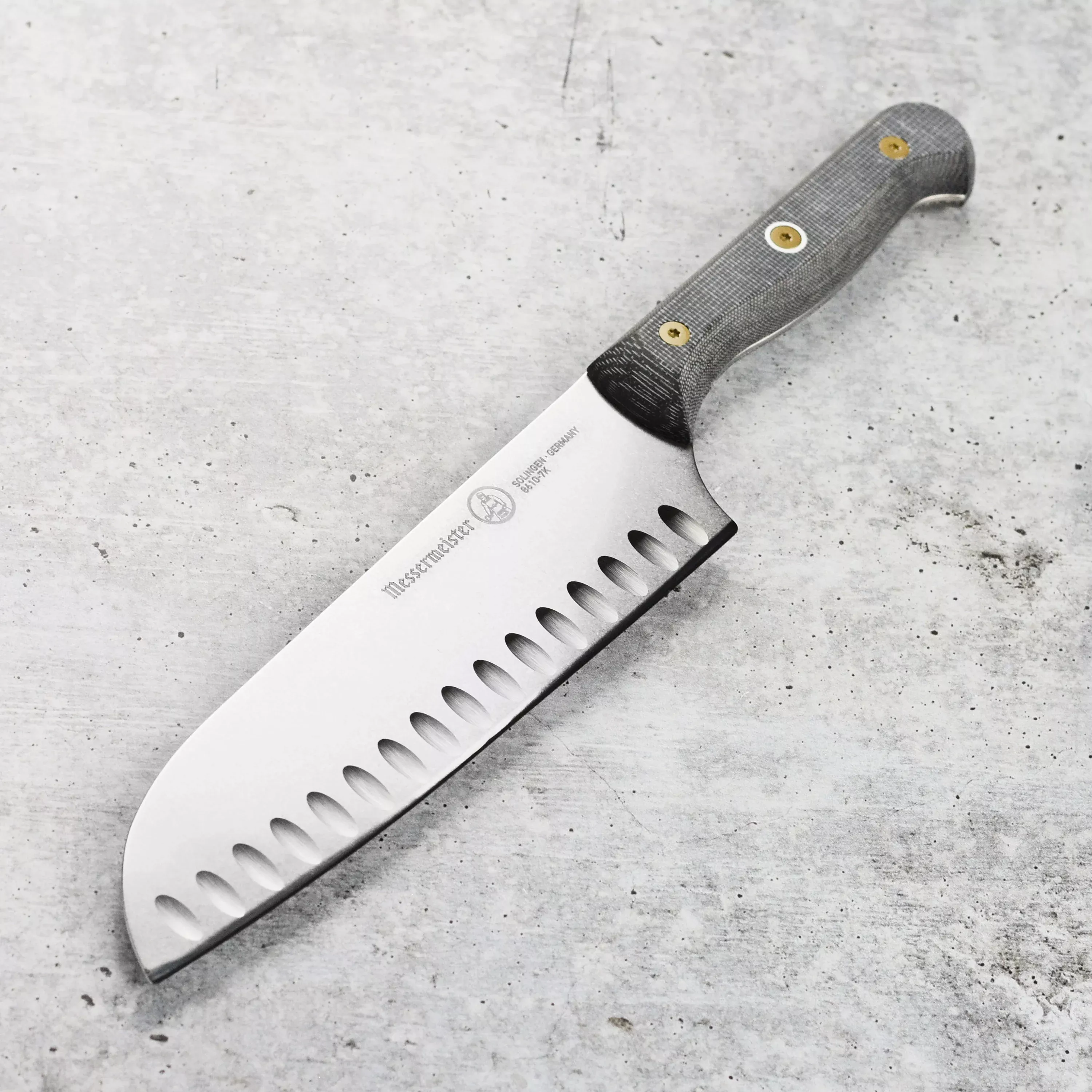 messermeister-custom-micarta-7-hollow-edge-santoku-knife Messermeister Custom Micarta 7" Hollow Edge Santoku Knife