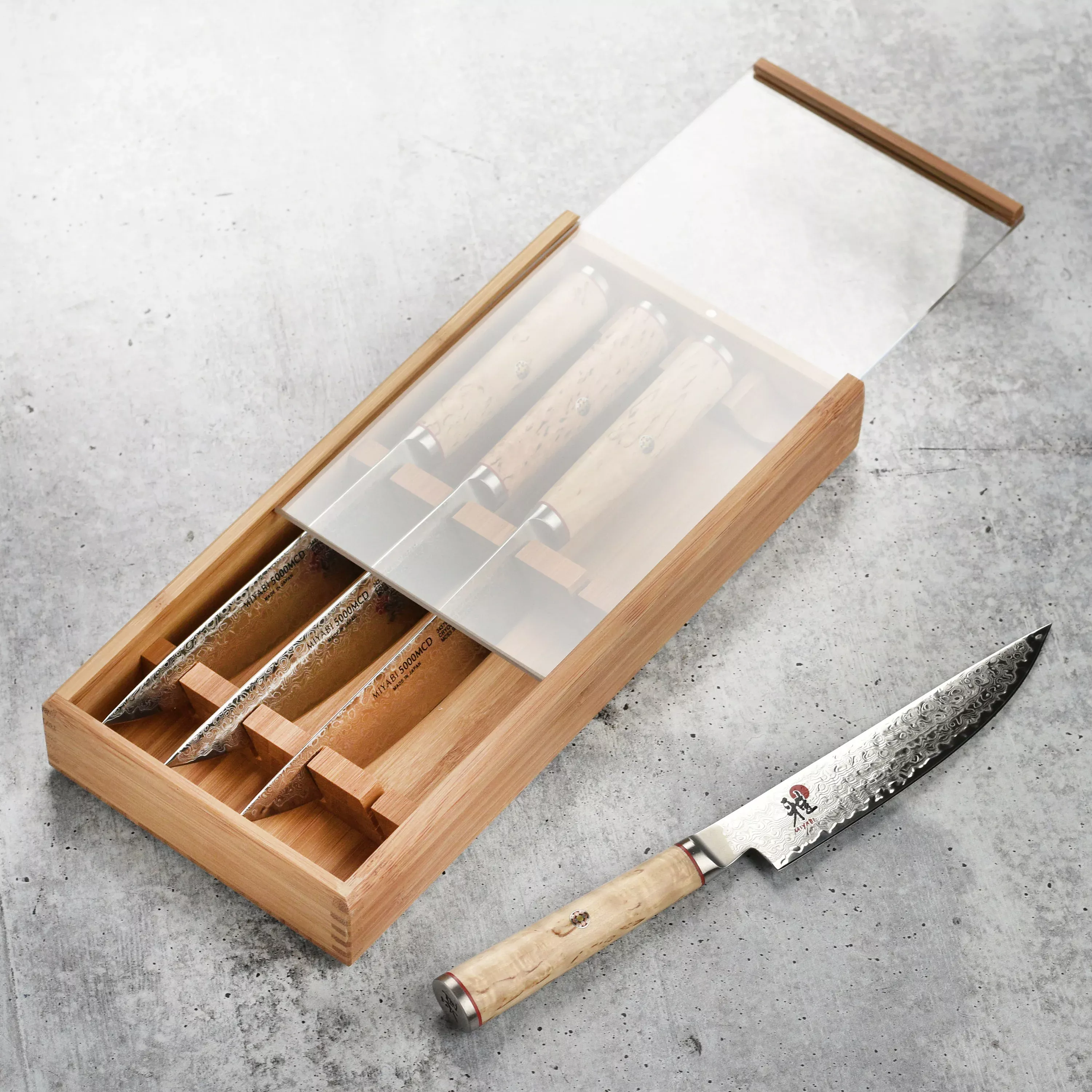miyabi-birchwood-steak-knives-4-piece-knife-set-with-case Miyabi Birchwood Steak Knives - 4 Piece Knife Set with Case