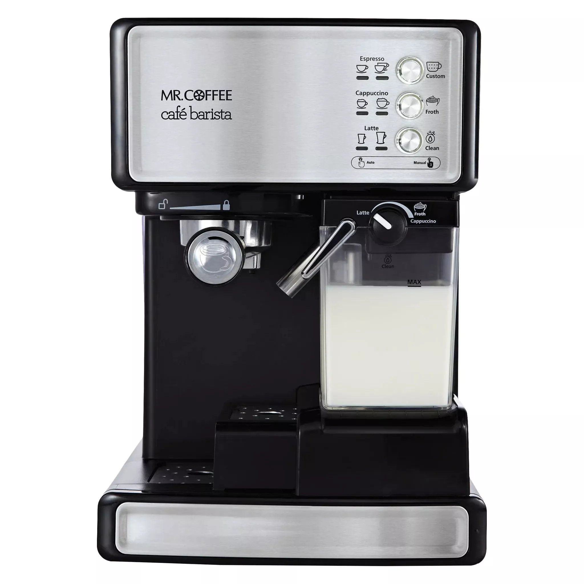 mr-coffee-programmable-espresso-coffee-maker-with-automatic-milk-frother-stainle Mr. Coffee Programmable Espresso, Coffee Maker with Automatic Milk Frother - Stainless Steel Black – REBEL