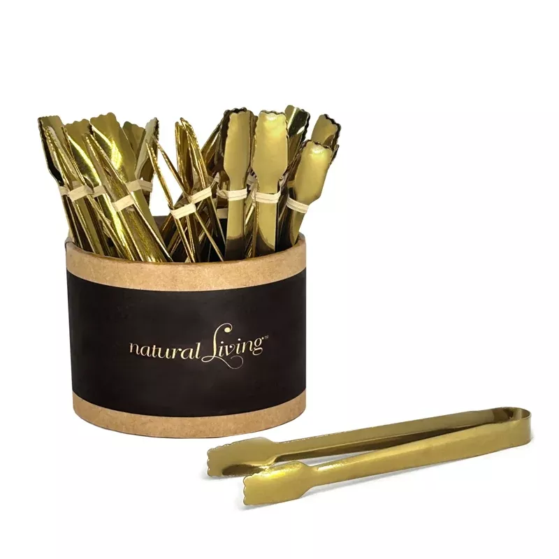natural-living-small-serving-tong-gold Natural Living Small Serving Tong - Gold