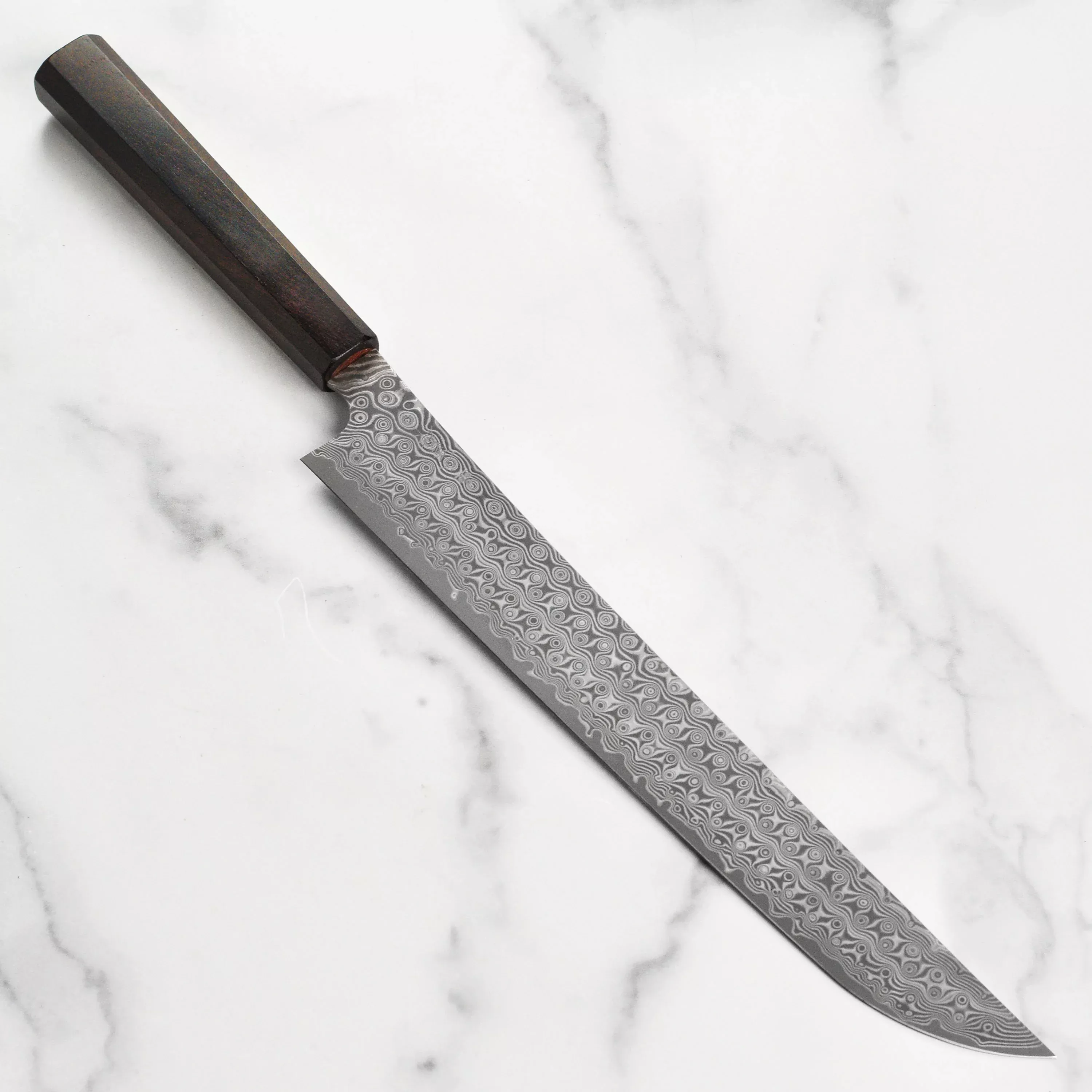nigara-anmon-sg2-damascus-sakimaru-sujihiki-11-8-300mm-hand-forged-japanese-saki Nigara Anmon SG2 Damascus Sakimaru Sujihiki, 11.8" (300mm) - Hand-Forged Japanese Sakimaru Sujihiki Knife